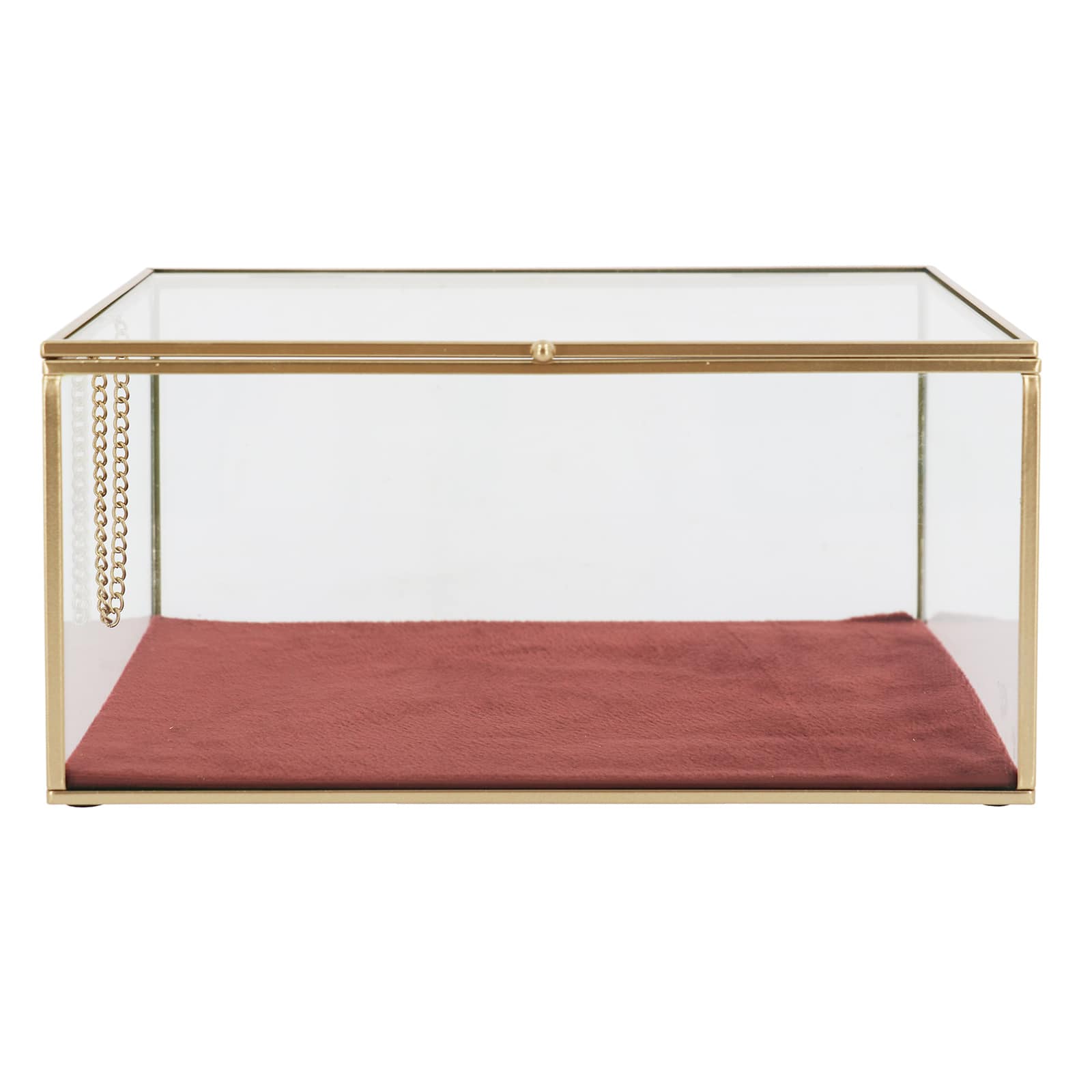 Pink Velvet Decorative Glass Box by Ashland®