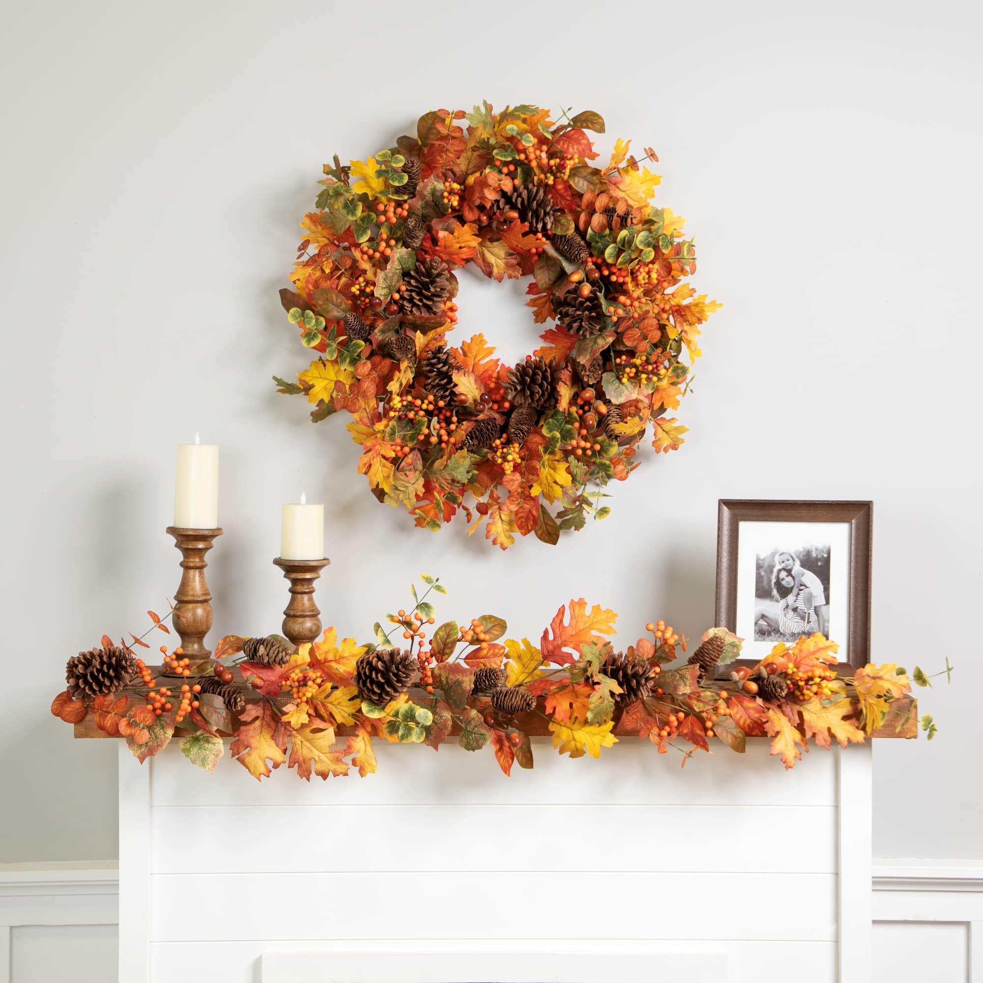 5ft. Unlit Autumn Leaves & Pinecone Fall Harvest Artificial Garland