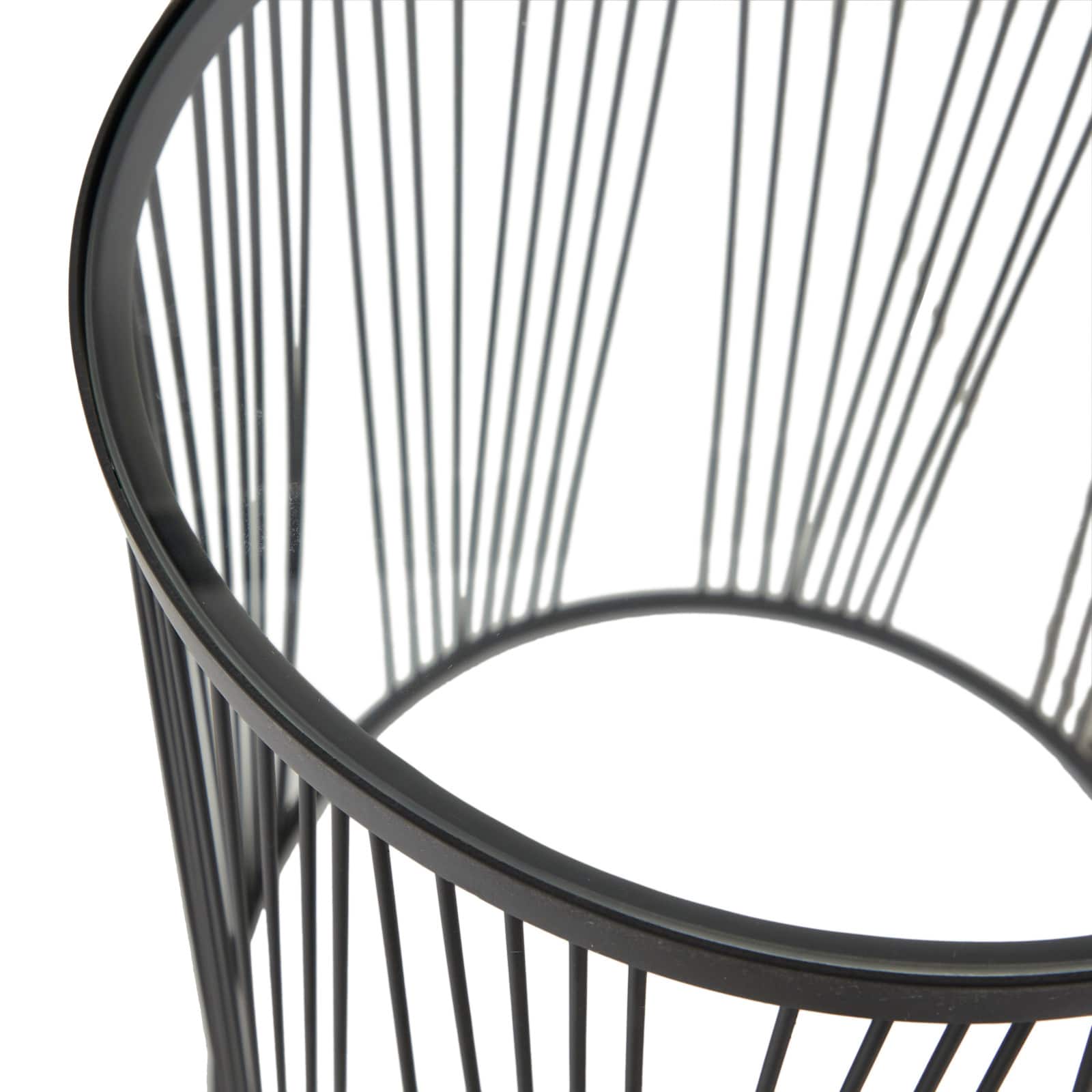 Black Metal Contemporary Accent Table, 22" x 18" x 18"