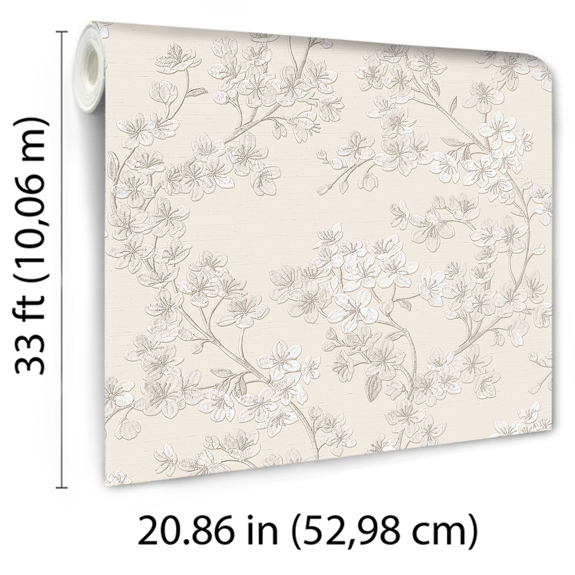 Designs Direct Embroidered Cherry Bloom Wallpaper