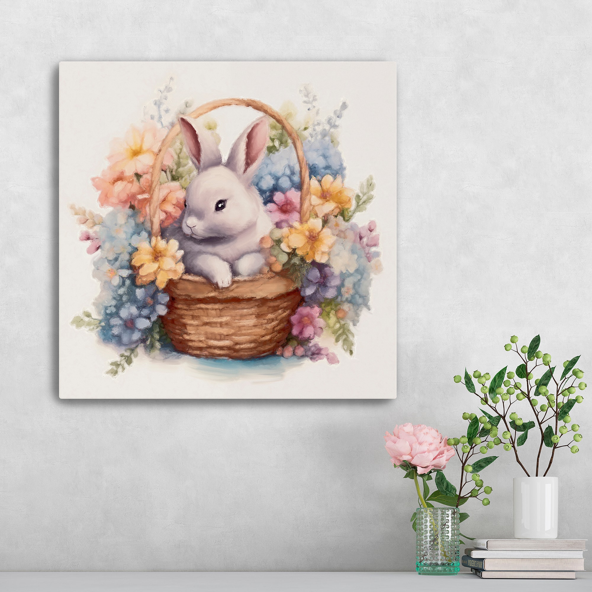 Lumaprints Easter Bunny's Harvest Hideaway Canvas Giclée Art