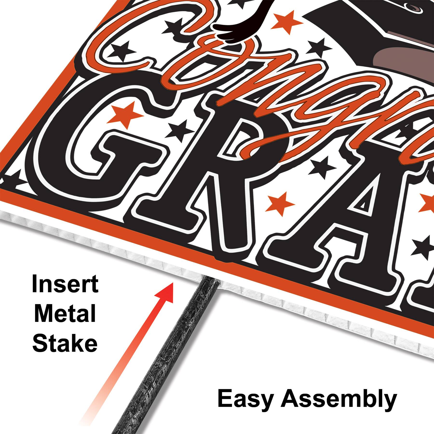 Beistle 11.5" x 15.5" Plastic Congrats Grad Yard Sign