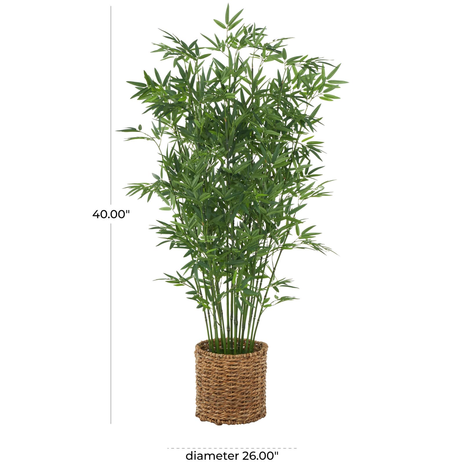 40" Natural Green Foliage Plant in Brown Seagrass Pot