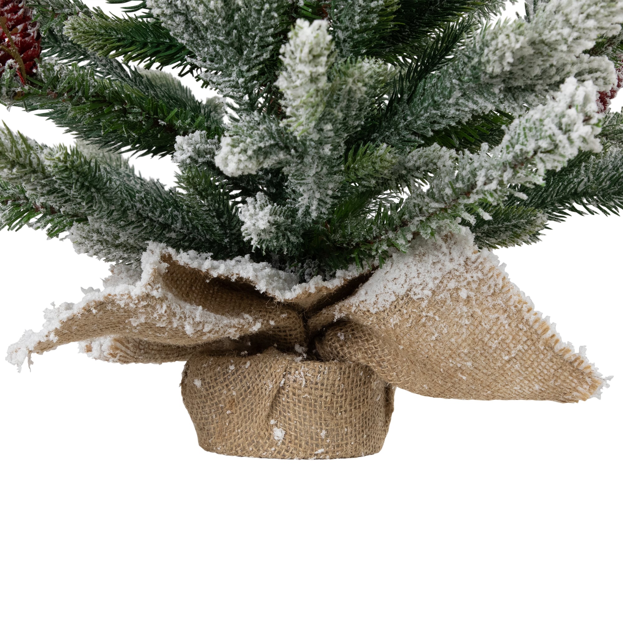 25" Unlit Real Touch™️Flocked Fir Pine Artificial Potted Christmas Tree