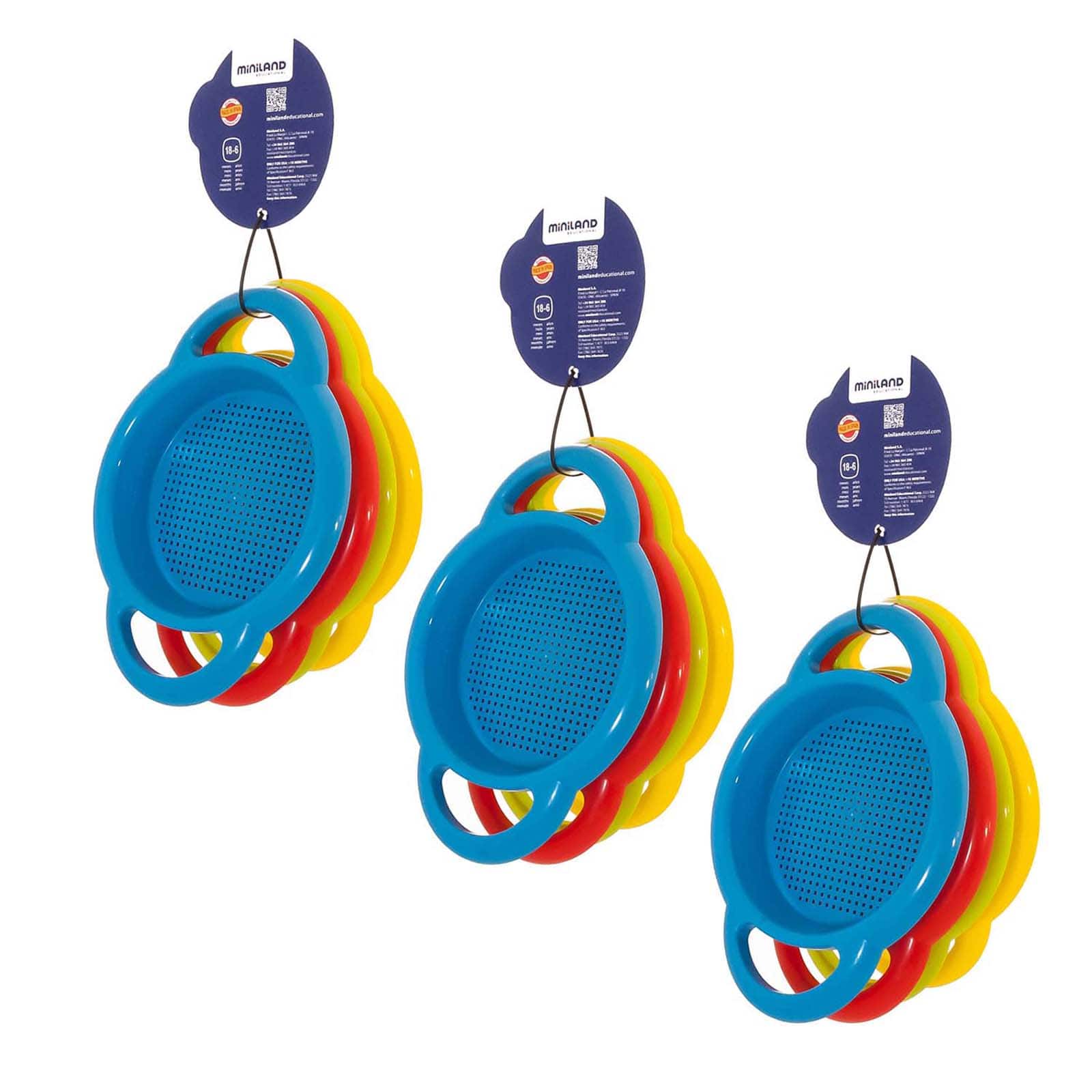 Miniland Educational Sieves, 3 Packs of 4