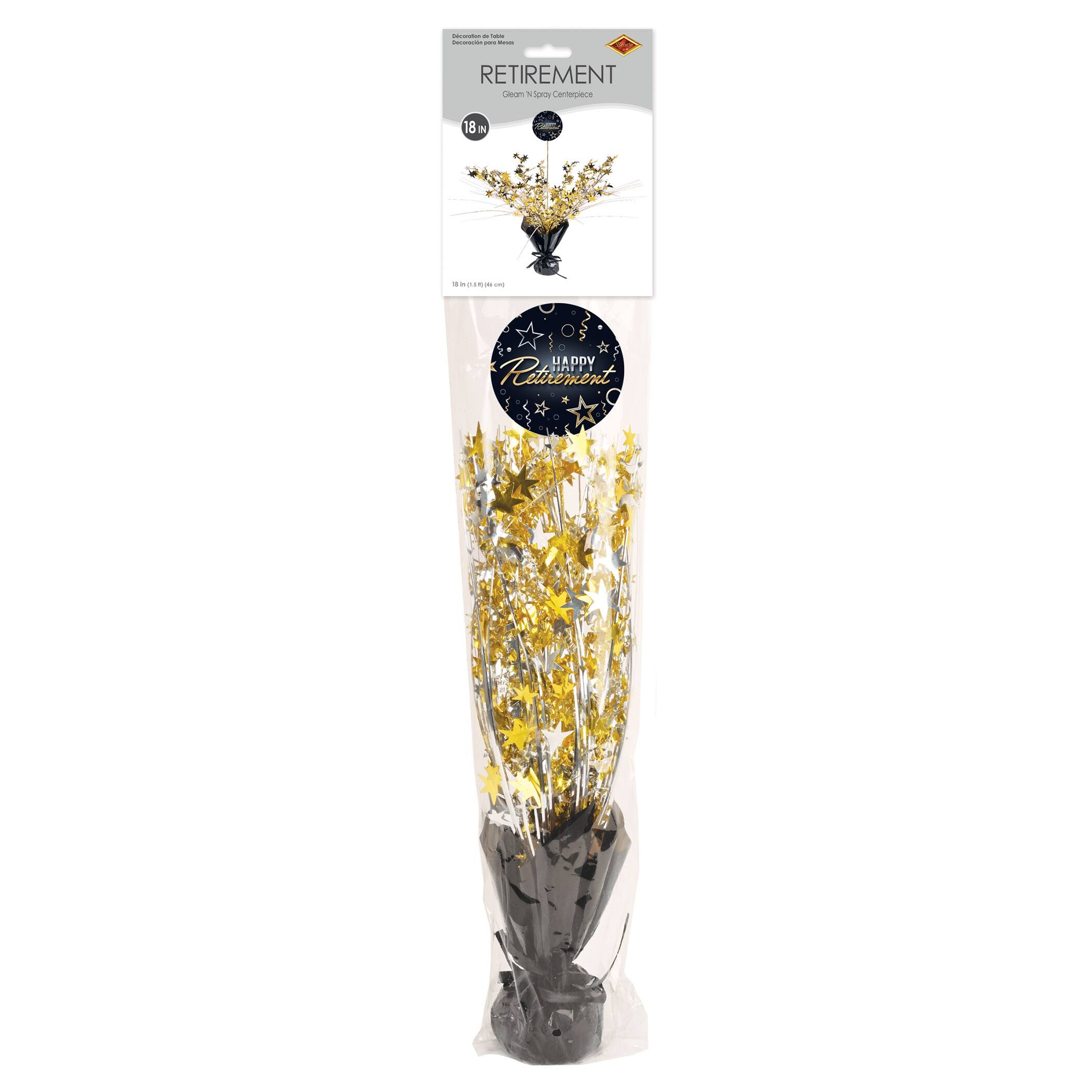 Beistle 18" Happy Retirement Gleam 'N Spray Centerpieces, 2ct.