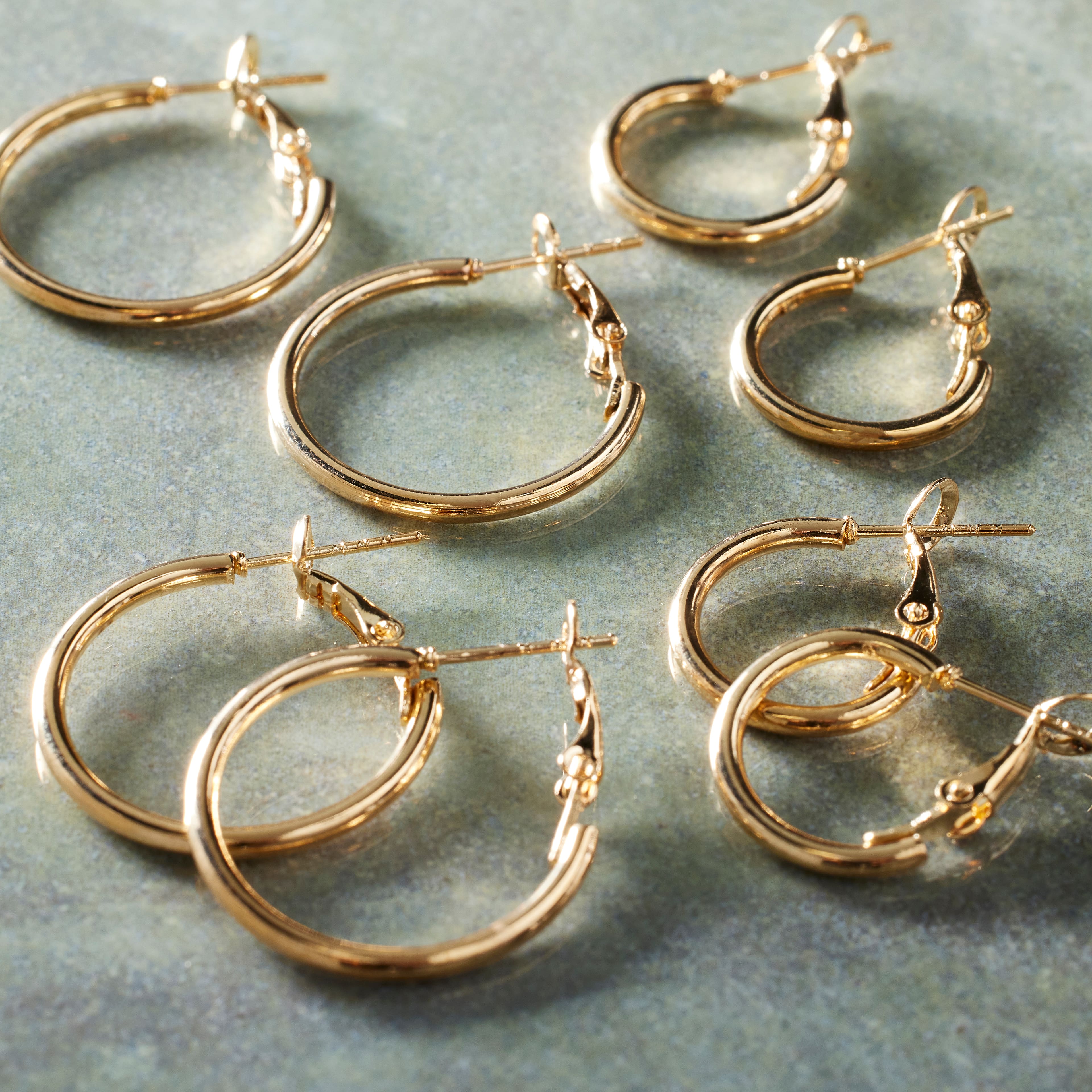 12 Packs: 4 ct. (48 total) Premium Metals Gold Hoop Earrings by Bead Landing™
