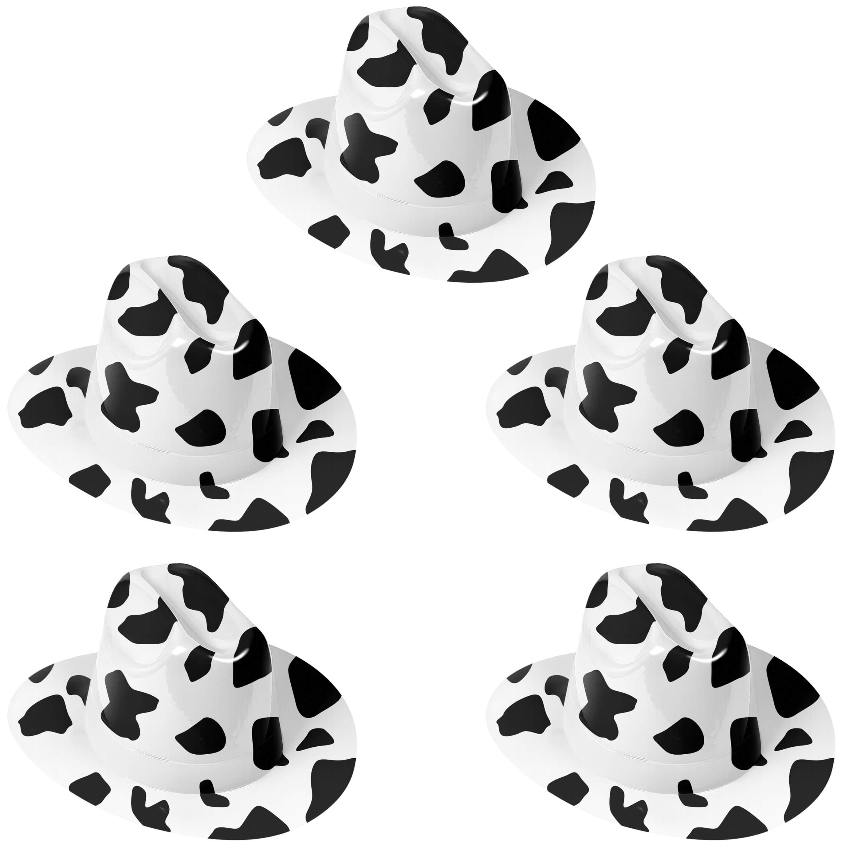 Cow Print Plastic Cowboy Hats, 5ct.