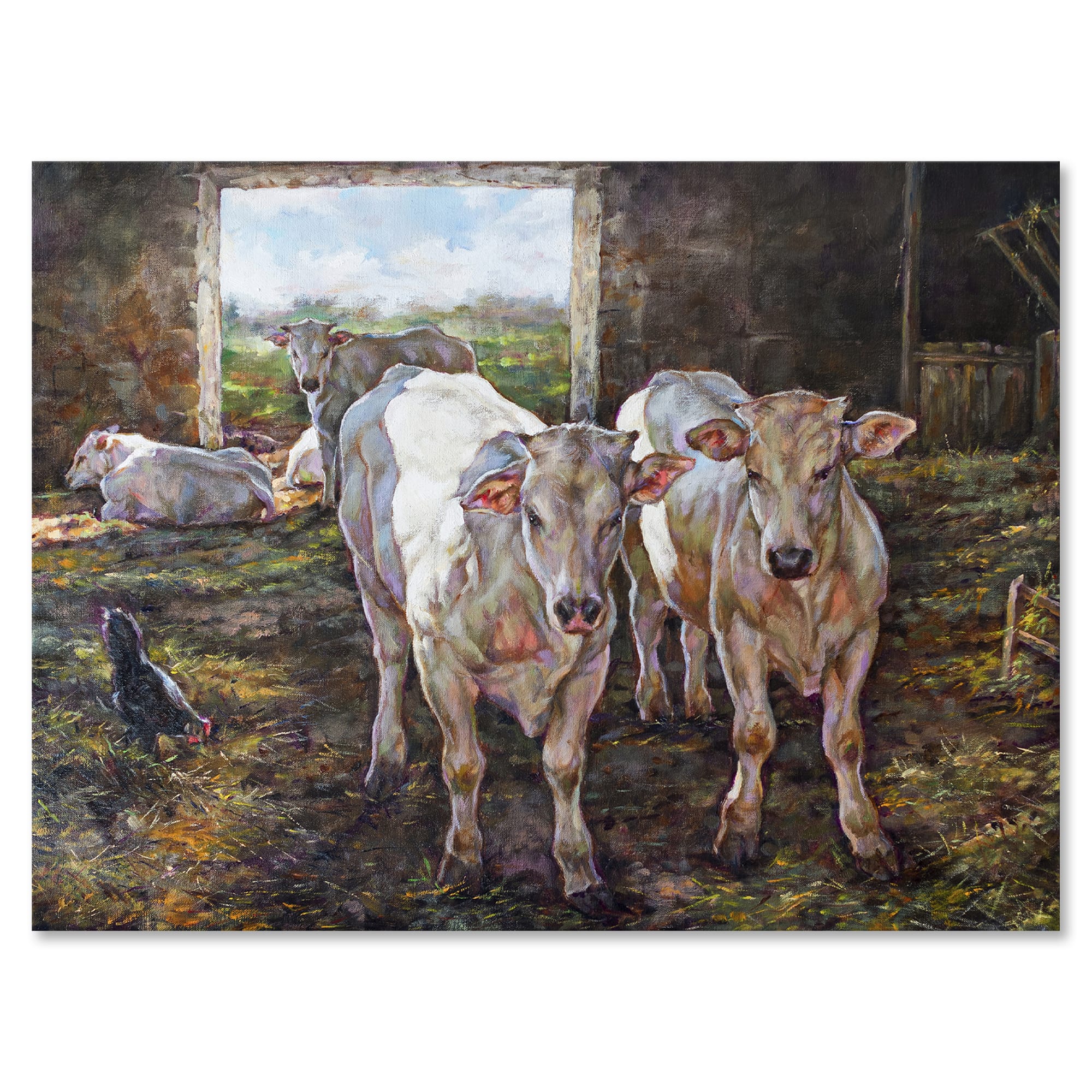 Designart - Two Cows In The Stable