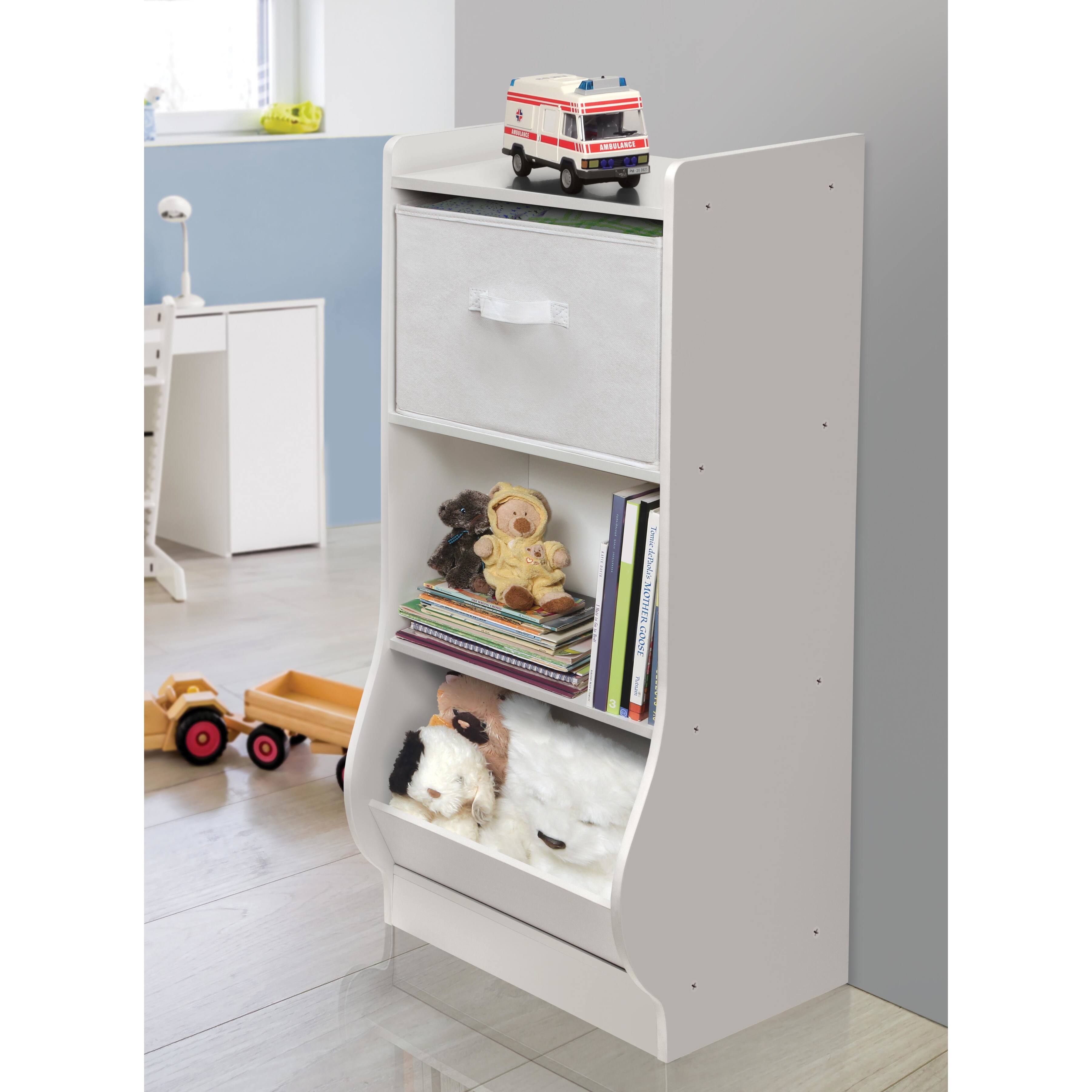 Badger Basket White Upright Storage Nook With Reversible Basket