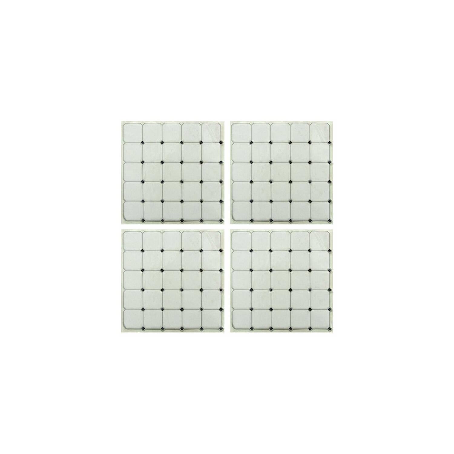 RoomMates Black & White Diamond Backsplash StickTiles