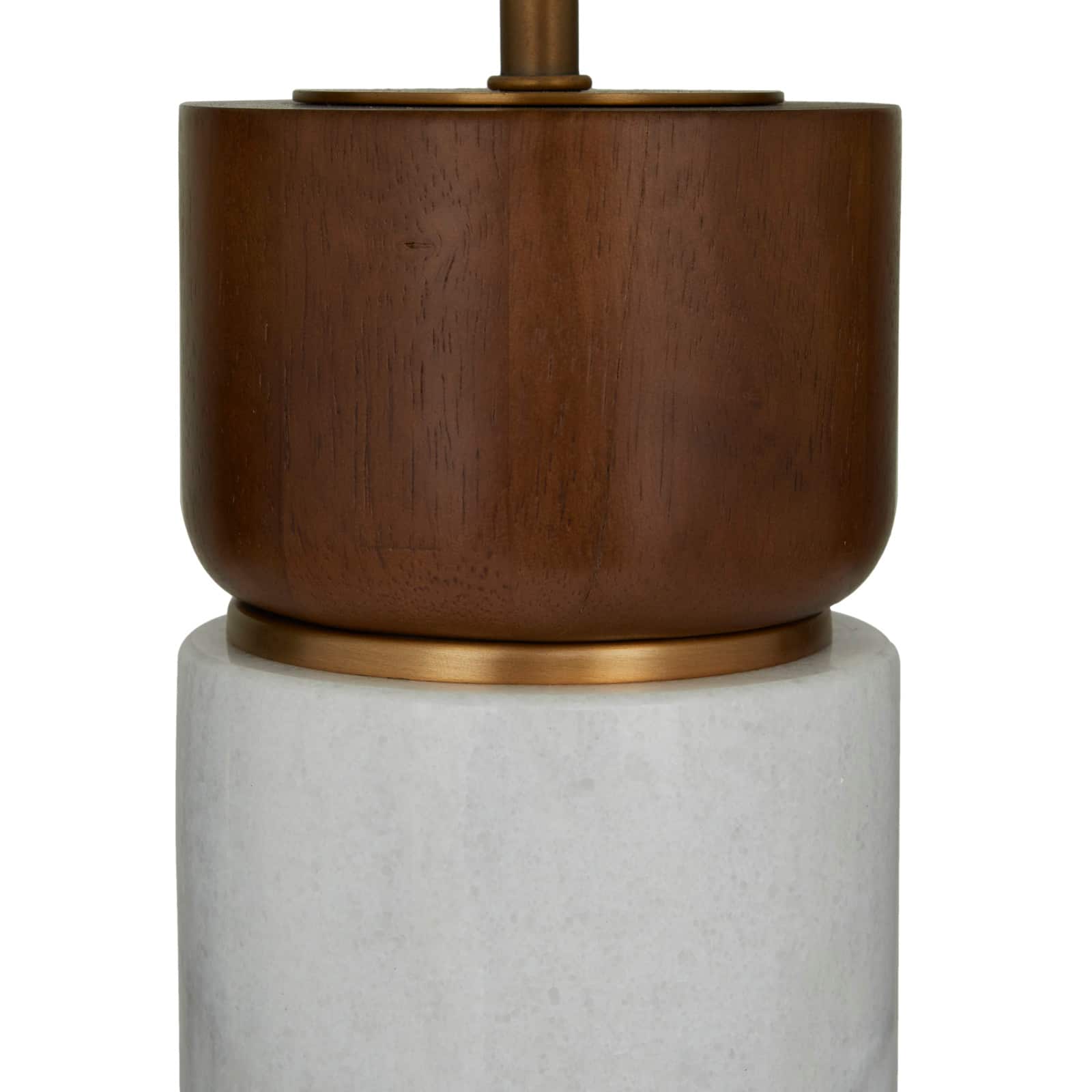 White Marble Thick Stand Table Lamp with Drum Shade 15" x 14" x 25"