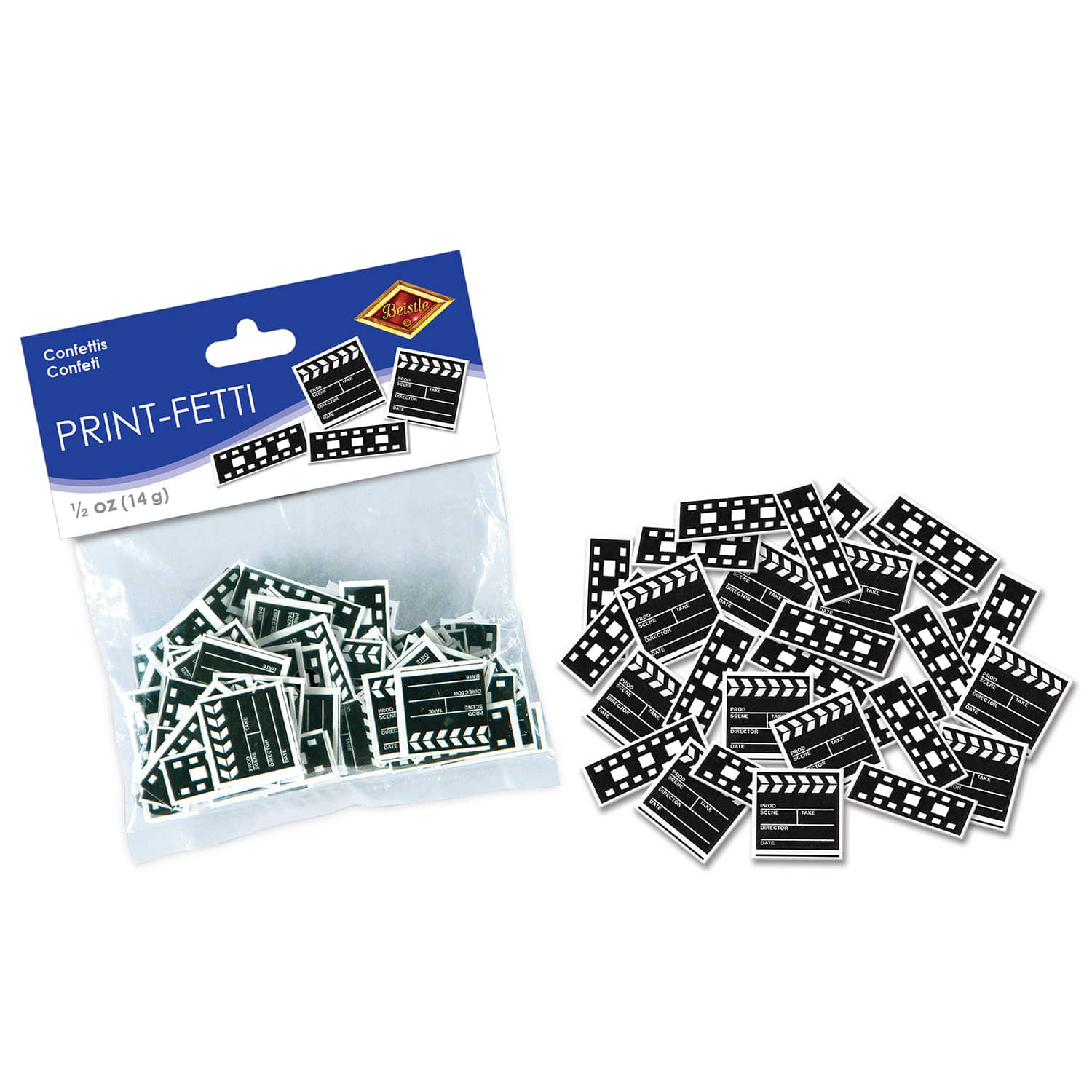 Beistle 1/2oz. Clapboard & Filmstrip Print-Fetti, 3ct.