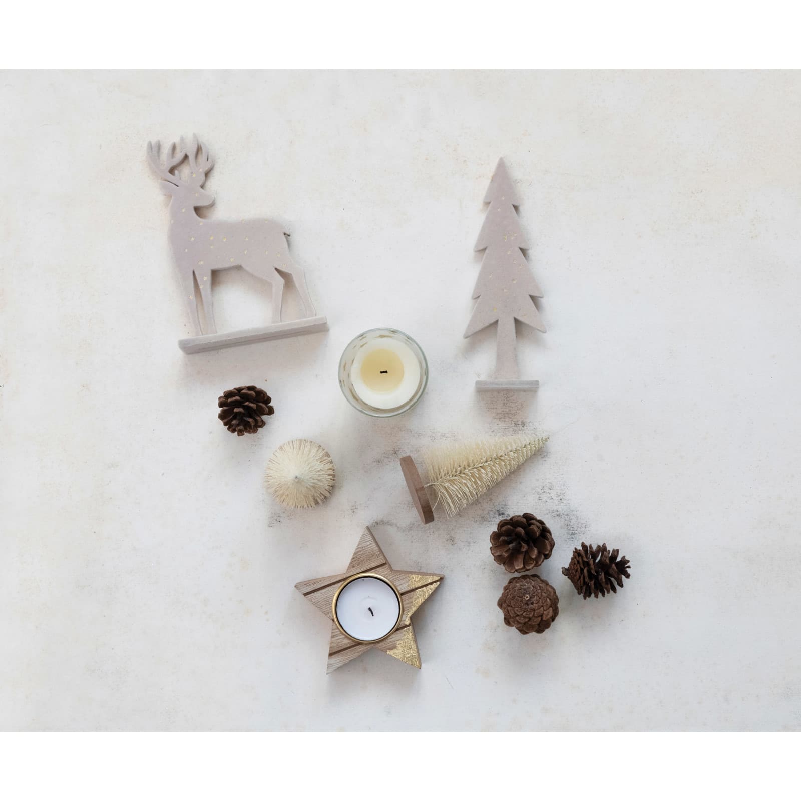 Hello Honey® 13 Piece Wood Grain & Jar Star Candles & Woodland Icons Candle Garden Kit