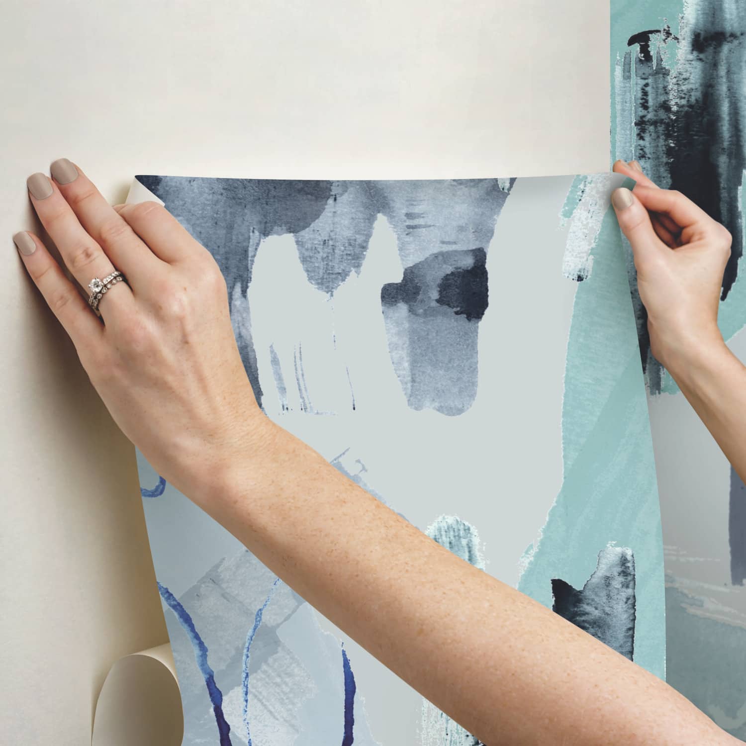 RoomMates Tamara Day Blue Abstraction Peel & Stick Wallpaper Mural