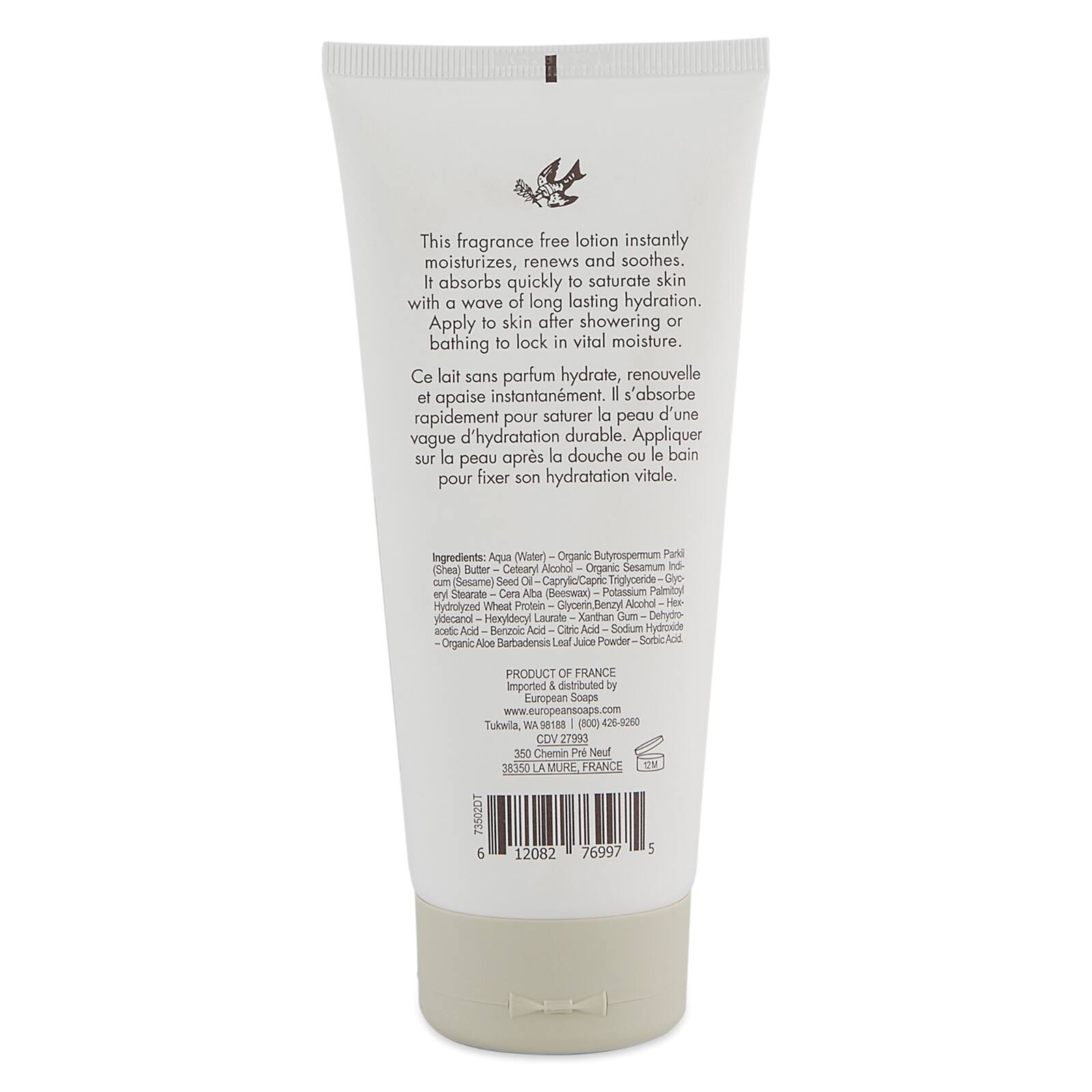 European Soaps Unscented Body Lotion, 200mL