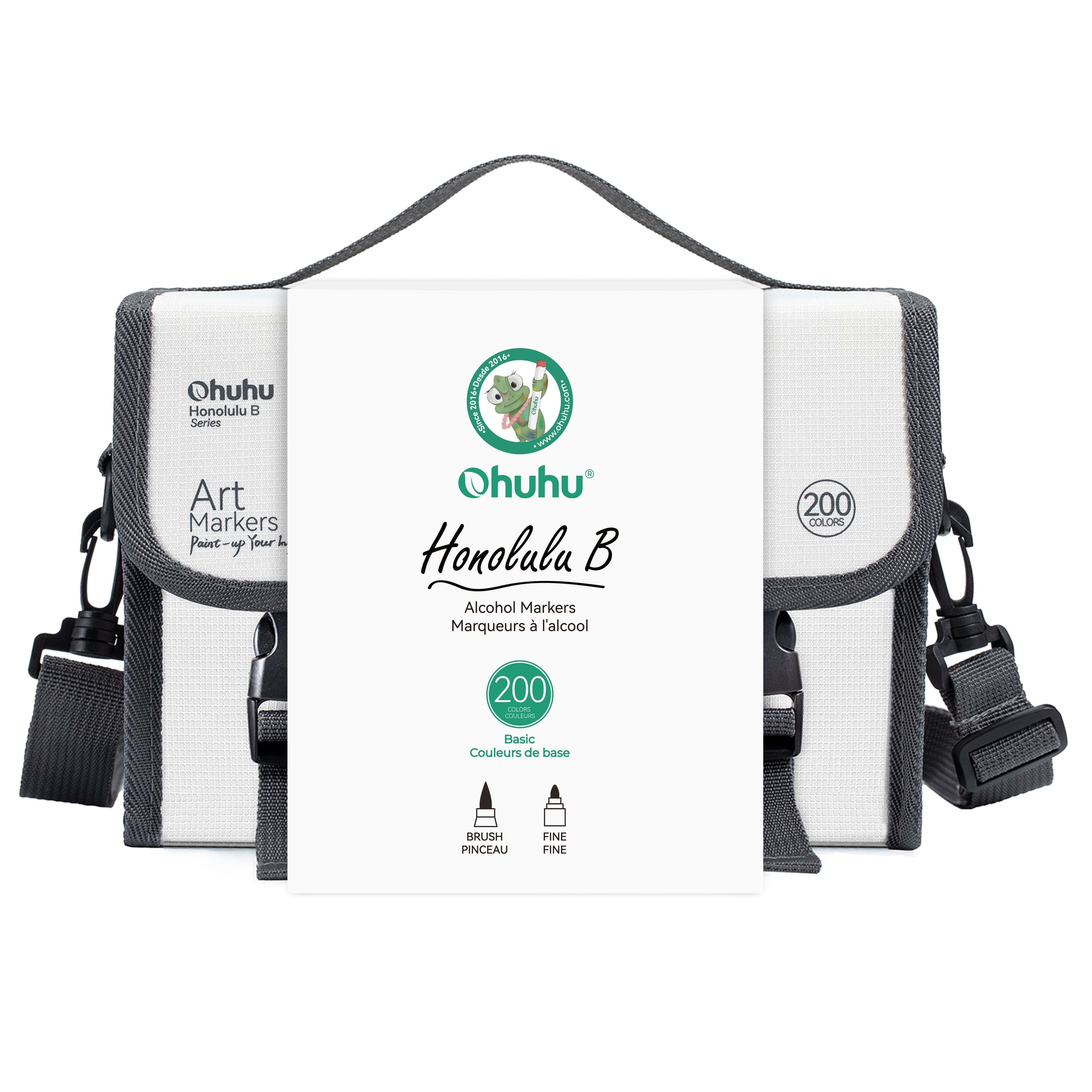 Ohuhu® Honolulu Series B 200 Color Basic Alcohol Markers