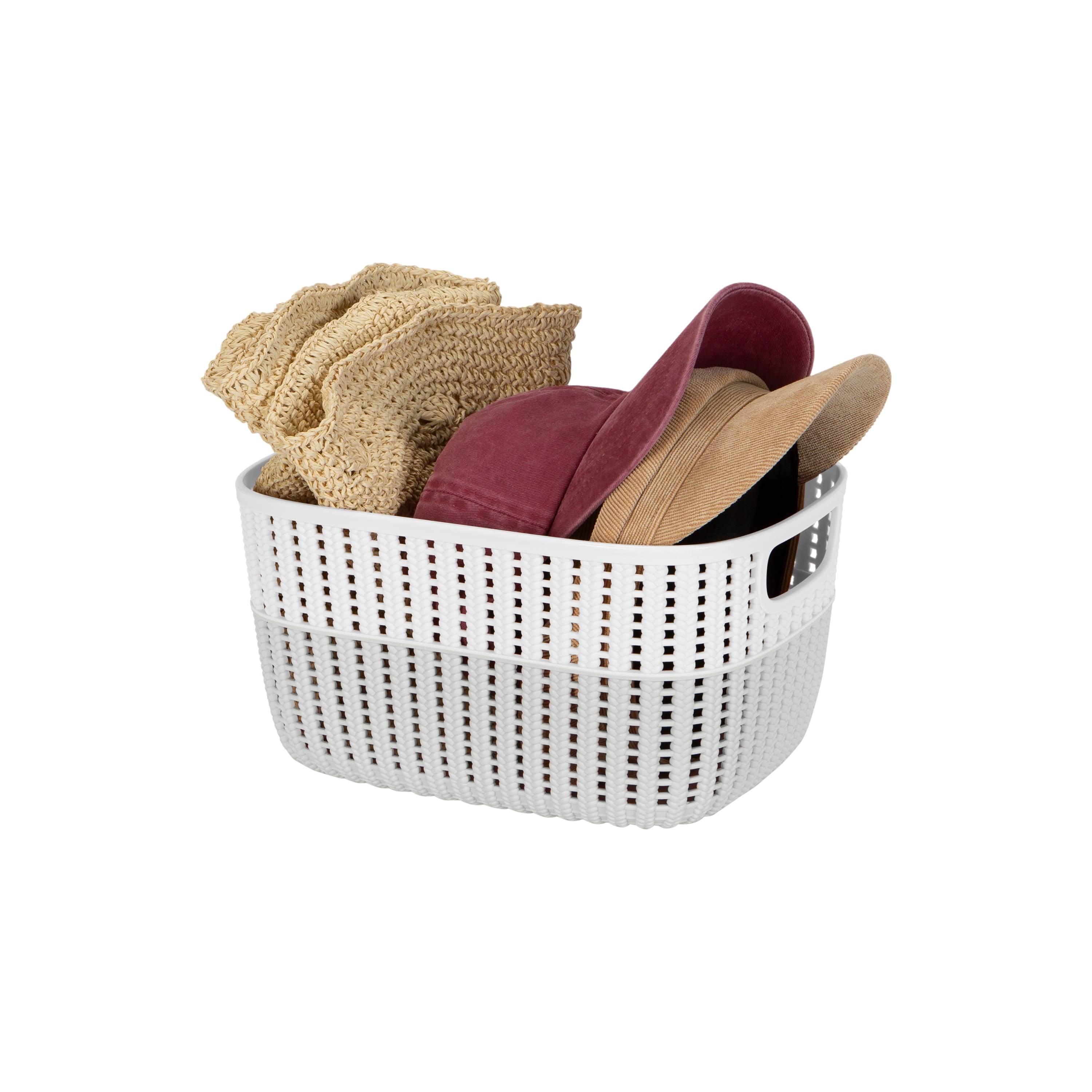 Simplify Medium Heather Gray 2-Tone Decorative Storage Basket