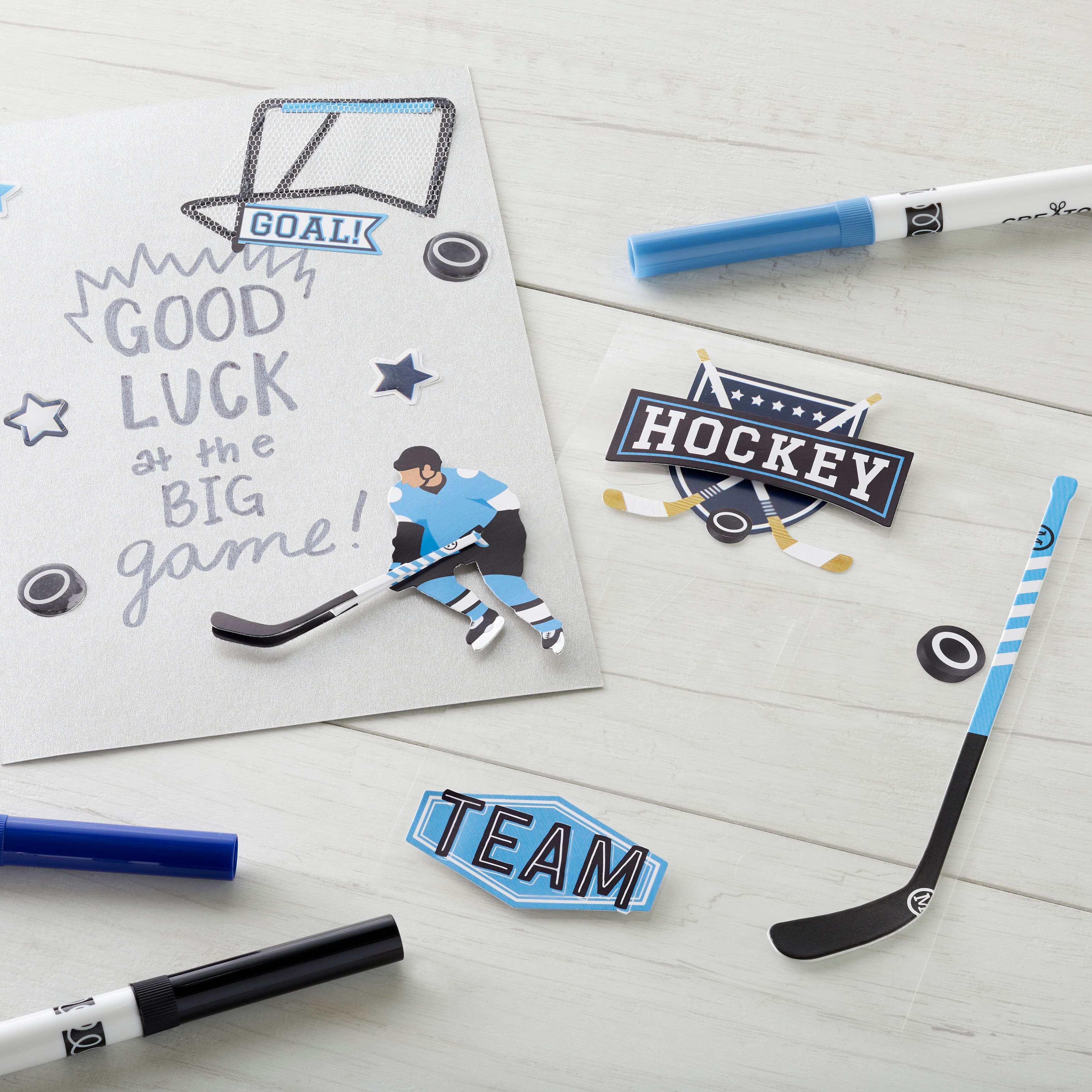 12 Pack: Hockey Chipboard Stickers by Recollections™