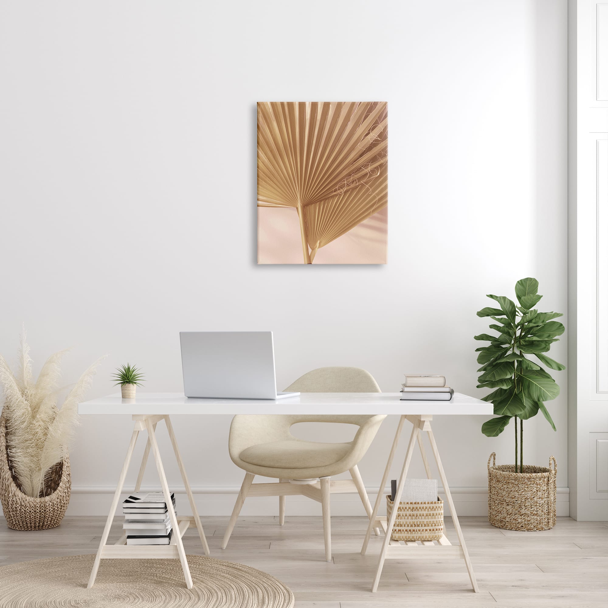 Stupell Industries Two Palm Fronds Sun Bleached Photography Tropical Plants Canvas Wall Art