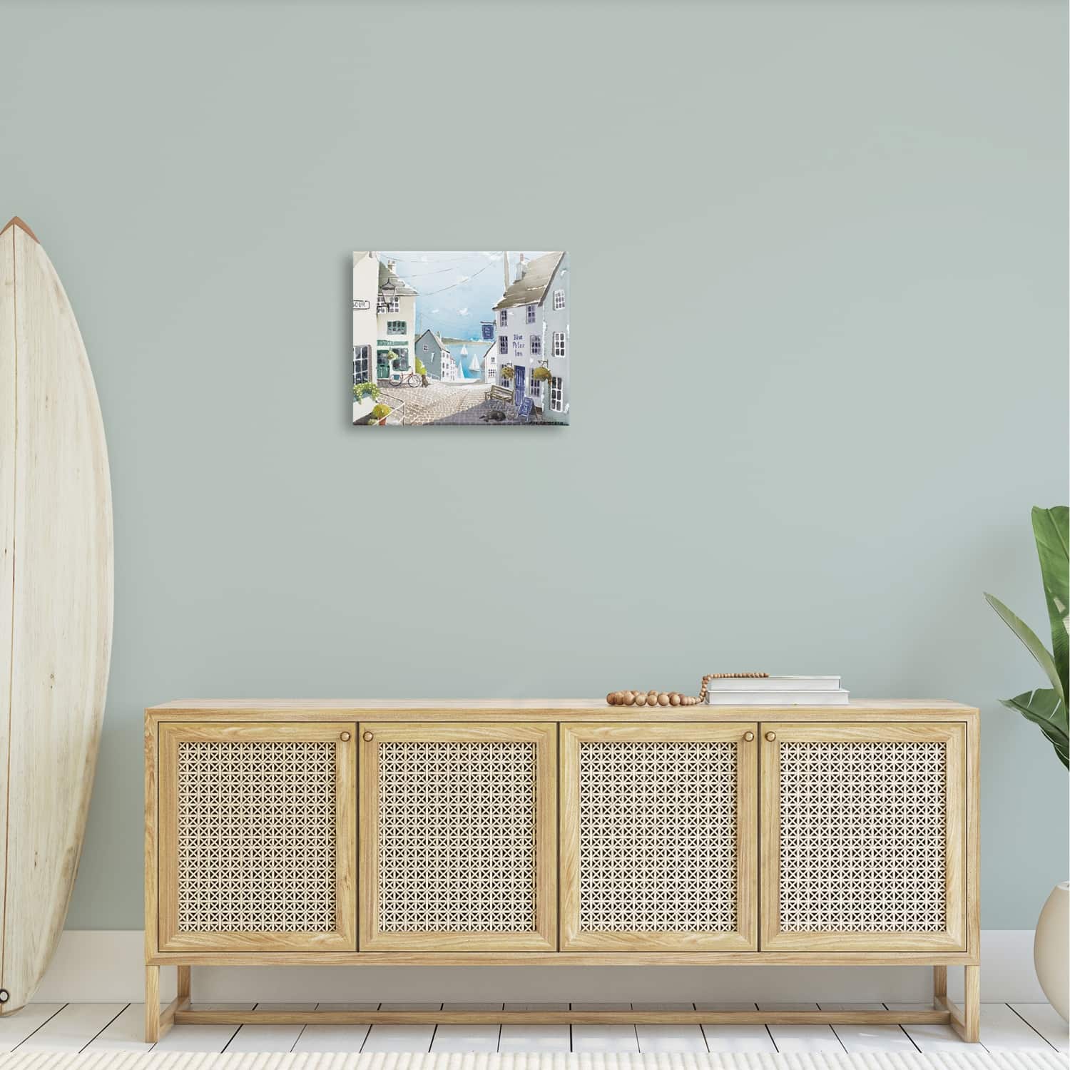 Stupell Industries Coastal Town Seaport Sailboats Canvas Wall Art