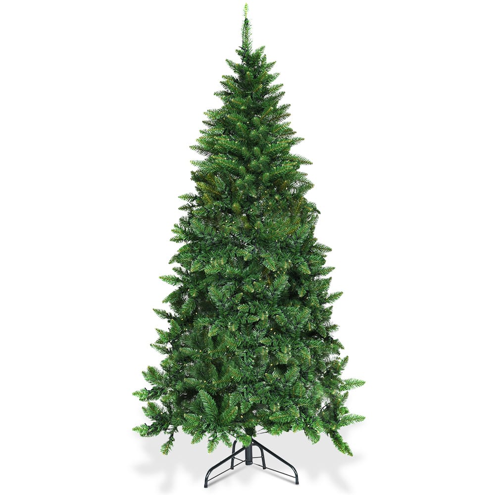 Costway 6ft. Pre-Lit Green Artificial Half Christmas Tree, Warm White LED Lights