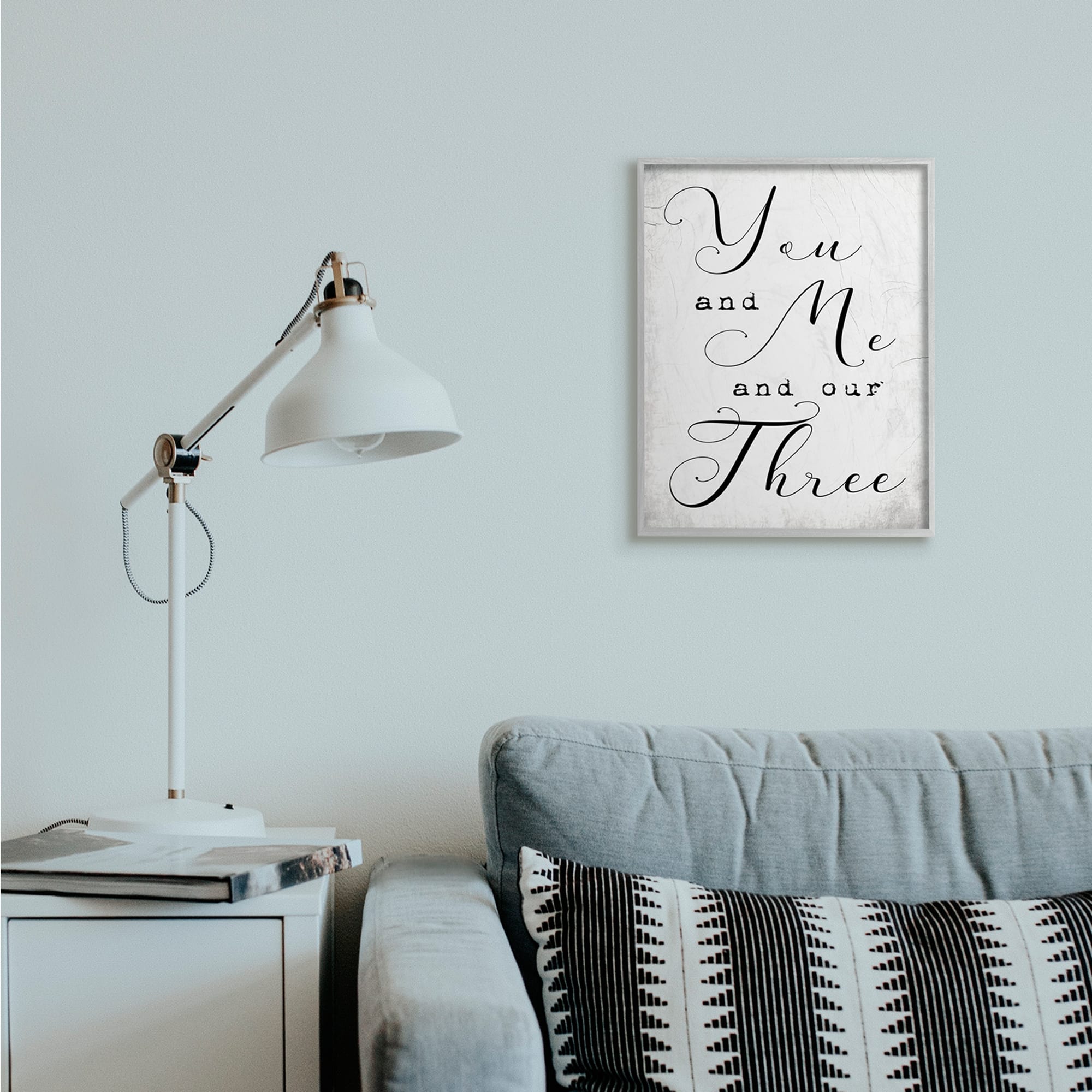 Stupell Industries You Me and Our Three Phrase Family Home Quote Framed Wall Art