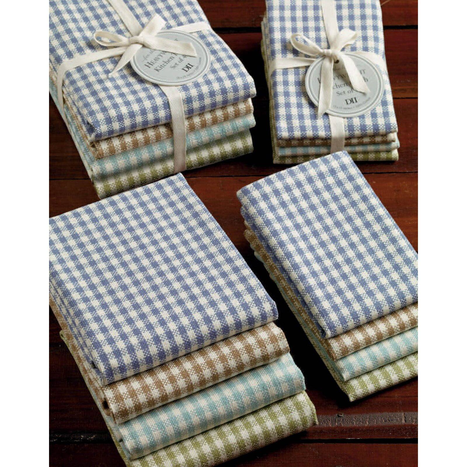 DII® Lakehouse Check Heavyweight Dishcloths, 4ct.