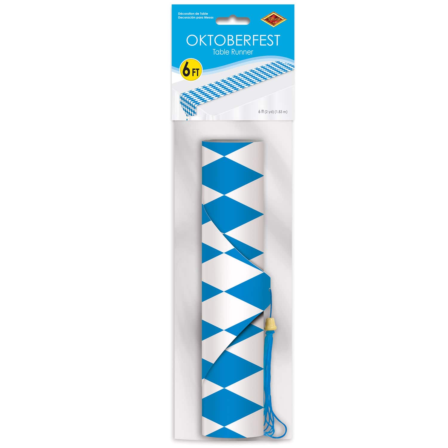 Beistle 6ft. Printed Blue & White Oktoberfest Paper Table Runners, 2ct.