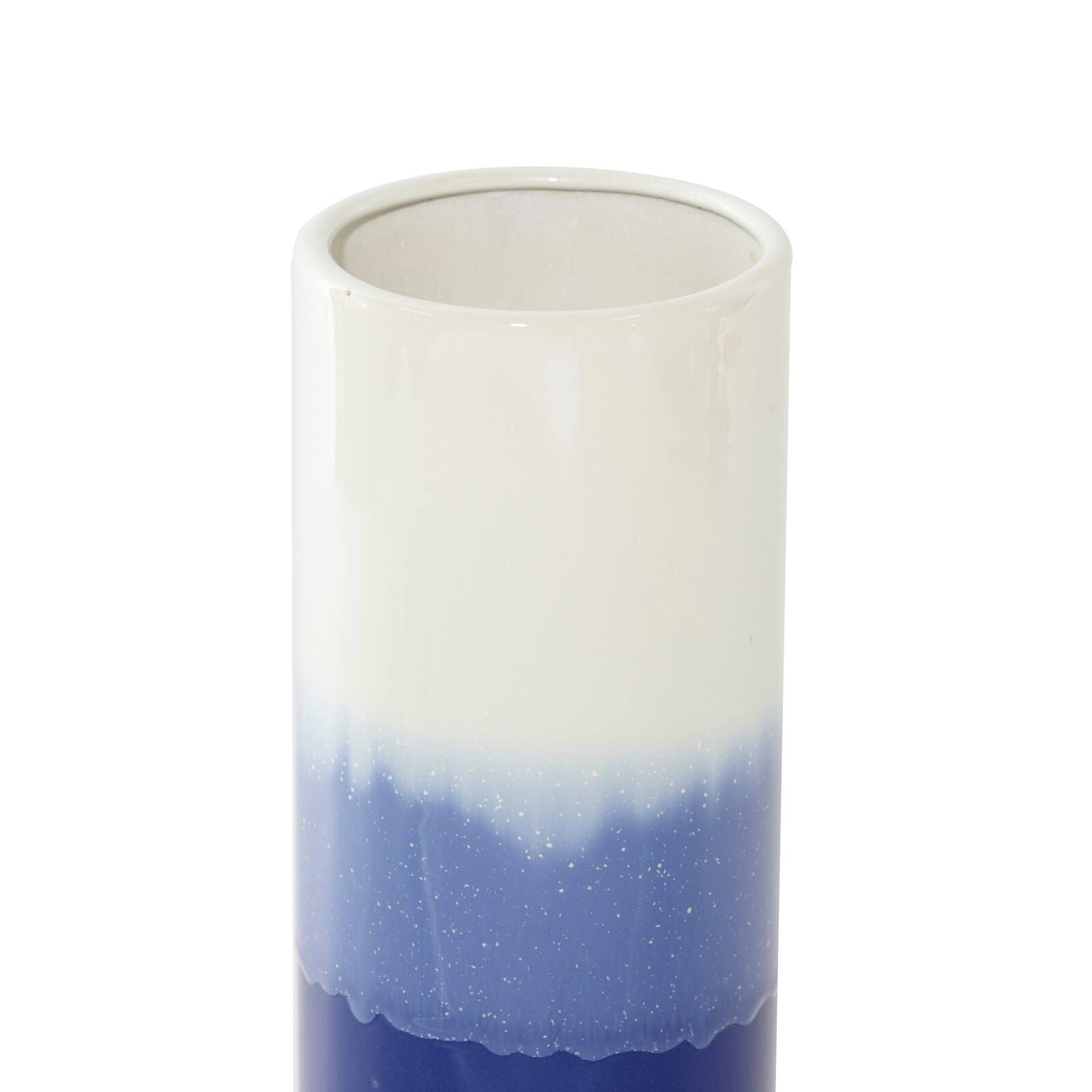 17" Blue Stoneware Modern Vase