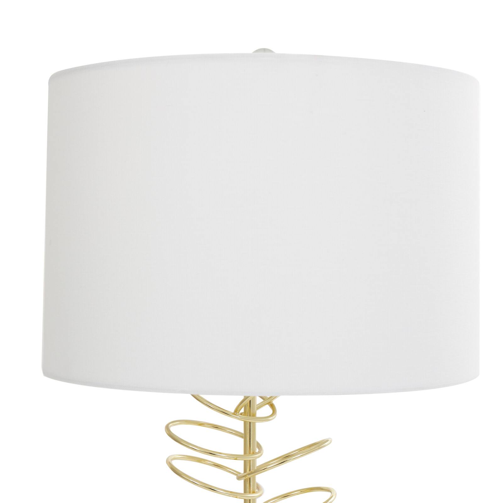 2ft. Gold Metal Abstract Overlapping Ring Accent Lamp with Elevated Square Glass Base