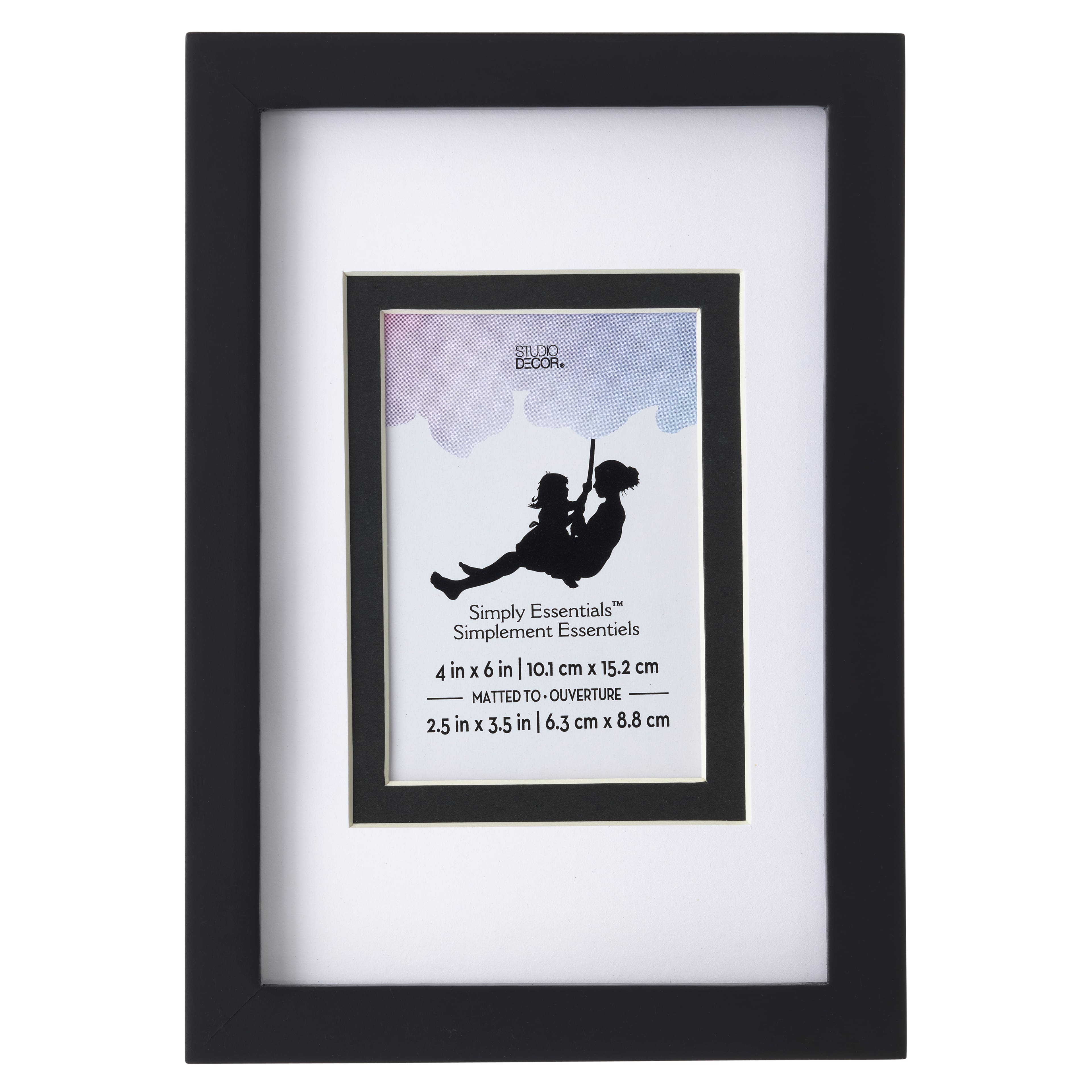 Simply Essentials™ Black Linear Frame with Double Mat by Studio Décor