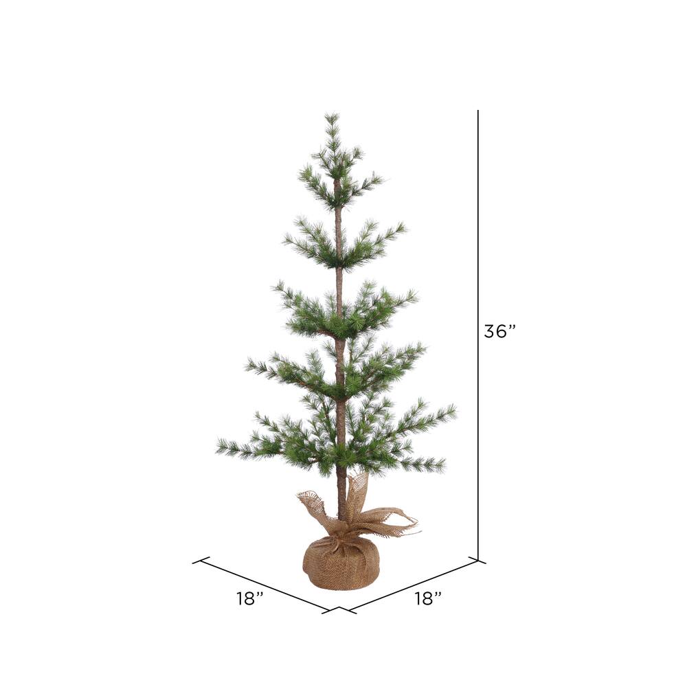 3ft. Unlit Split Venetian Pine Artificial Christmas Tree in Burlap Base