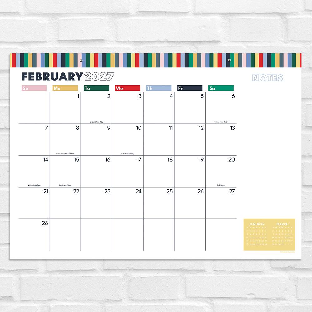2027 Long Weekend Medium Desk Pad Monthly Blotter Calendar