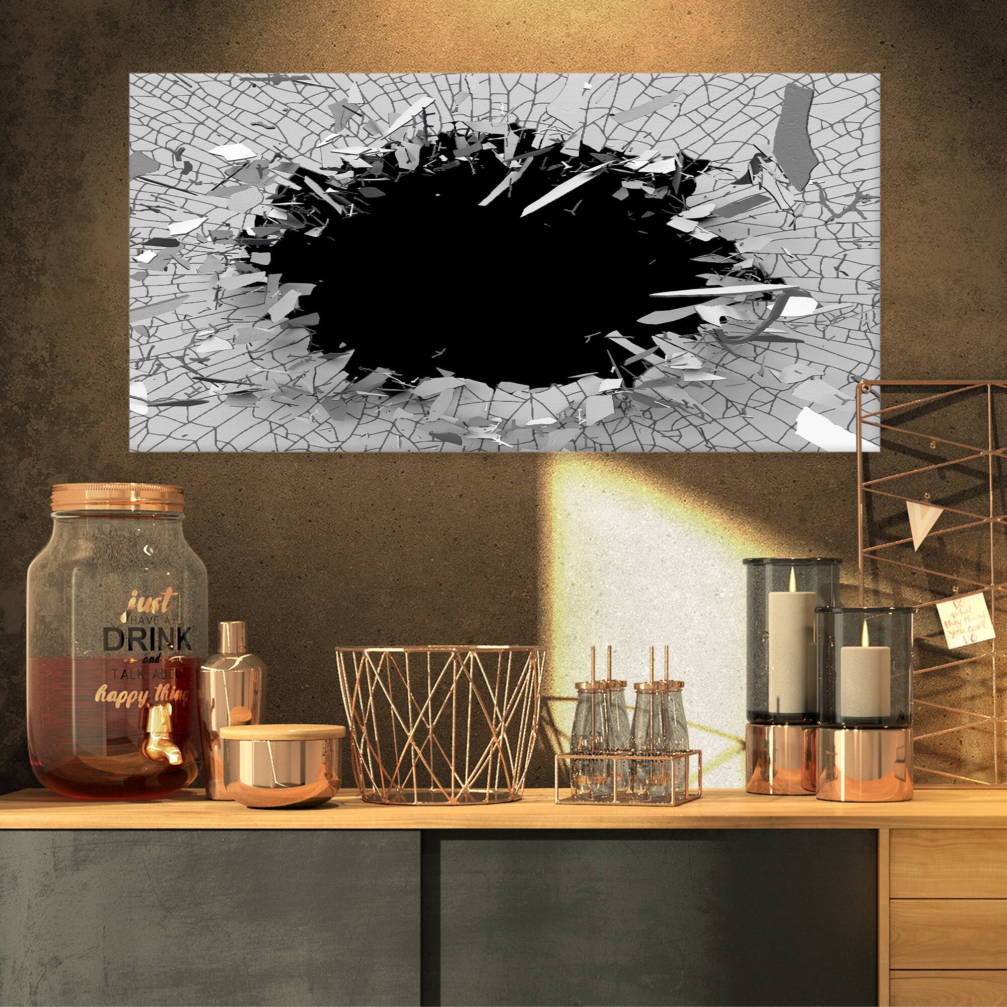 Designart - Abstract Broken Wall 3D Design