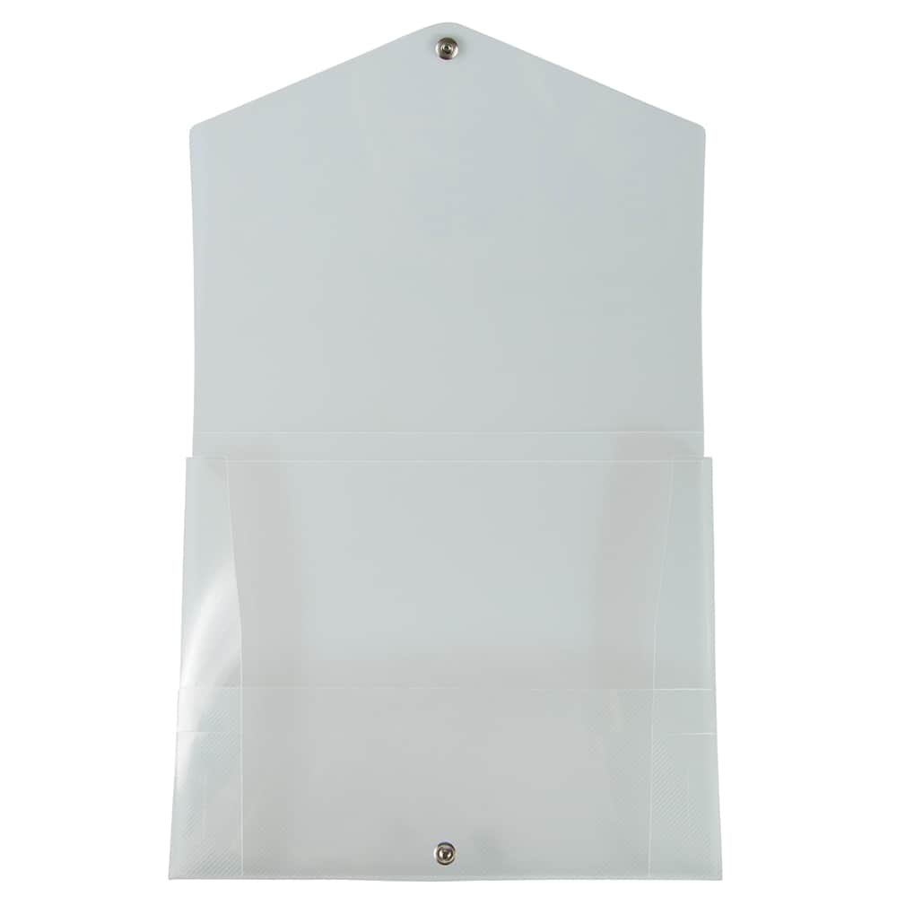 JAM Paper Clear Plastic Portfolio with Snap Closure 10" x 12.5"