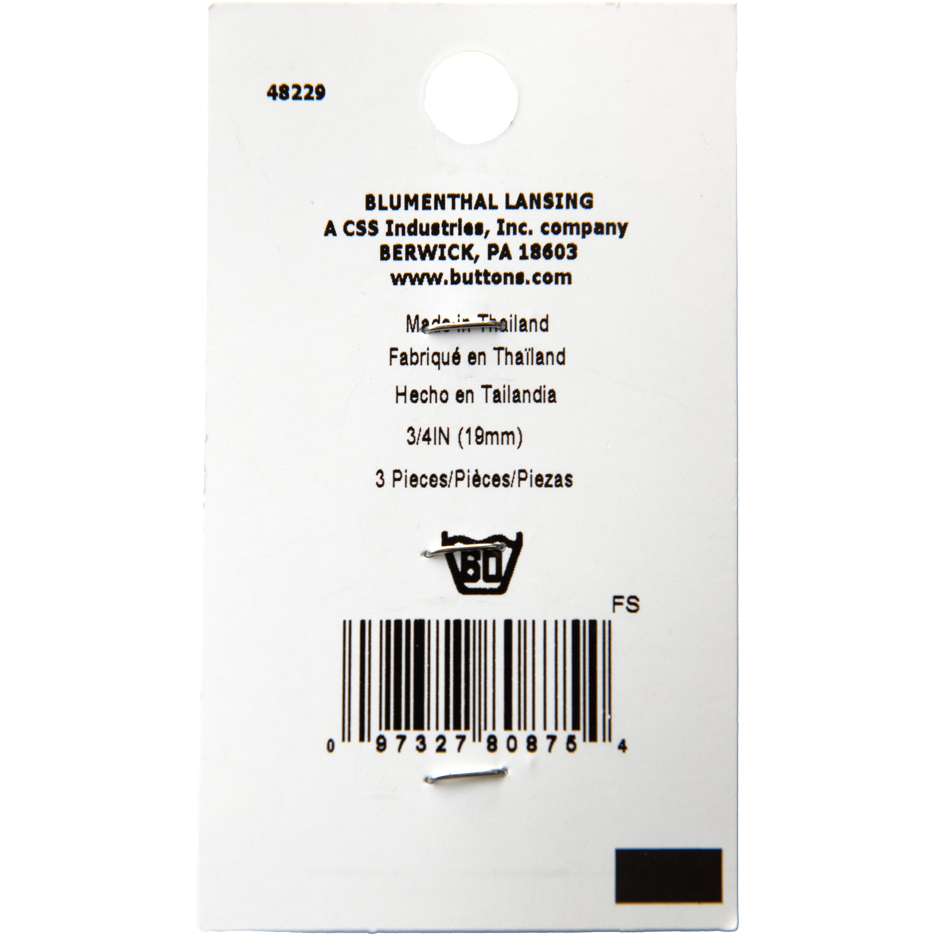 LaMode®  3/4" White Marbled Shank Buttons, 3ct.