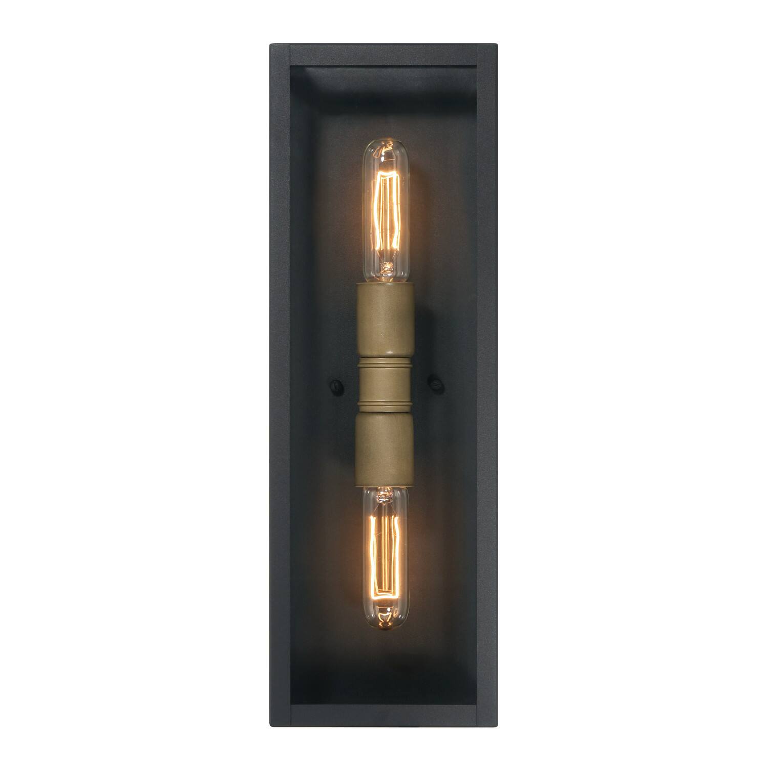 Hello Honey® Lloyd Matte Black Modern Minimalist Metal & Glass Wall Mounted Outdoor Light