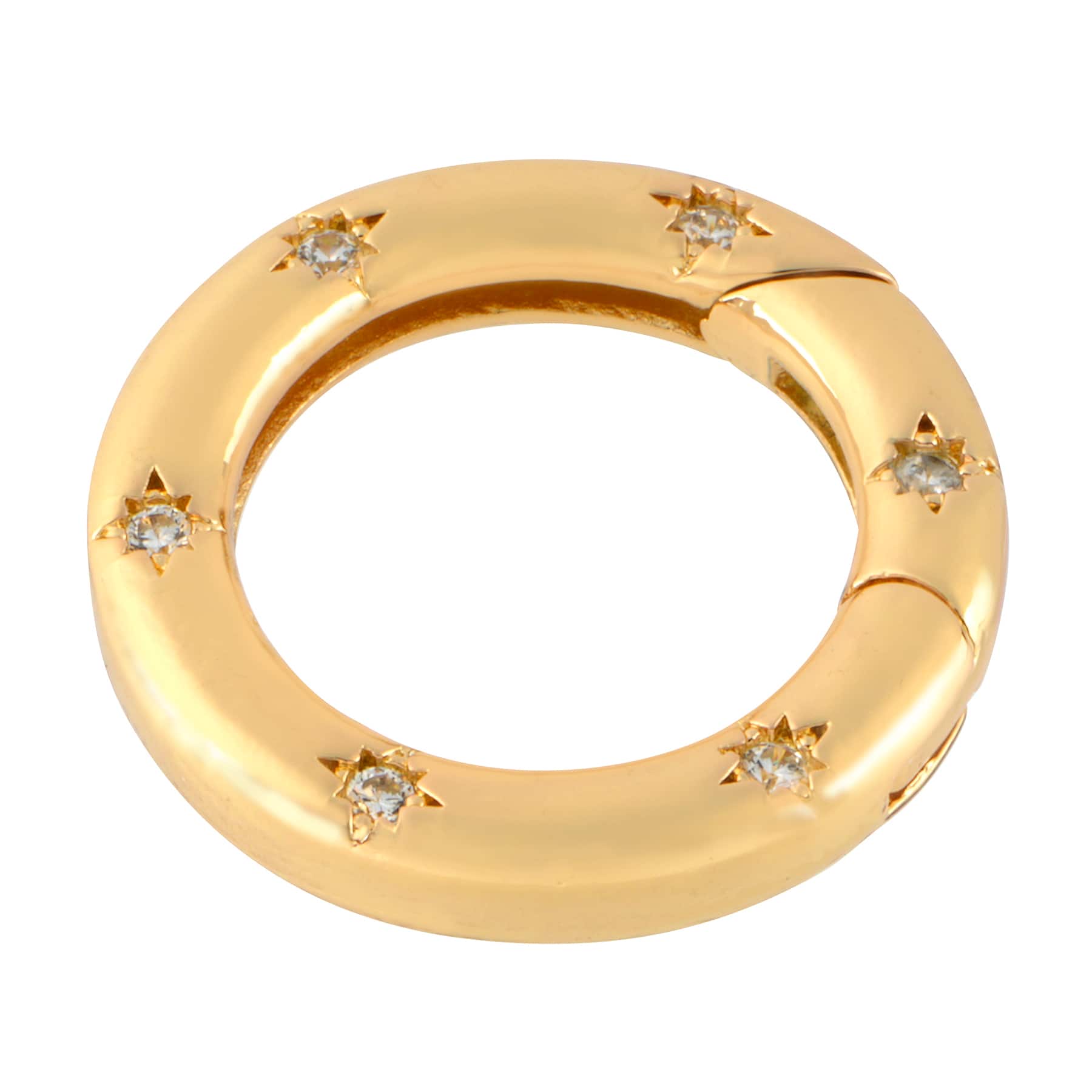 20mm Round Gem-Studded Metal Clasp Charm Connector by Bead Landing