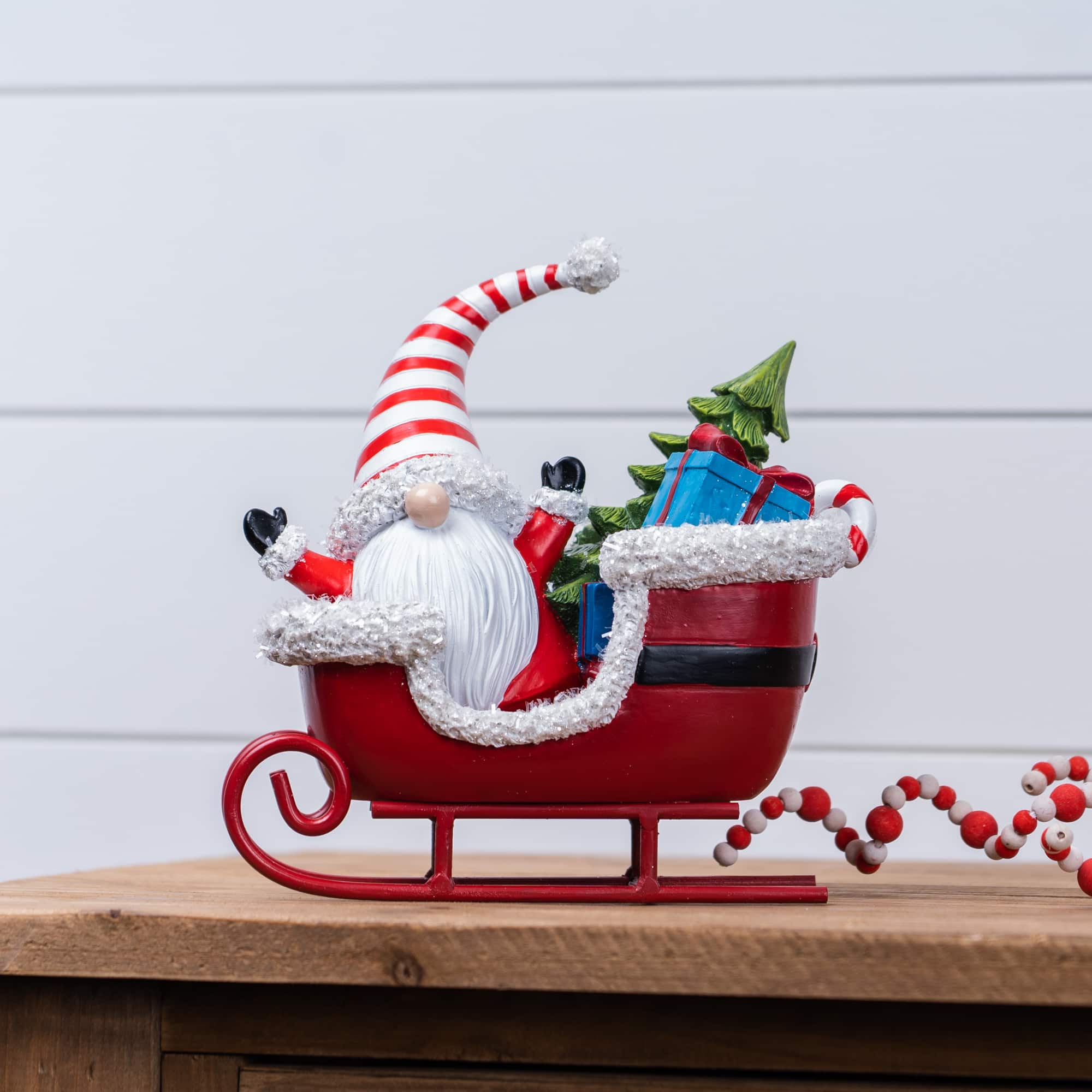 8" Santa Gnome in Sleigh Figurine, 2ct.