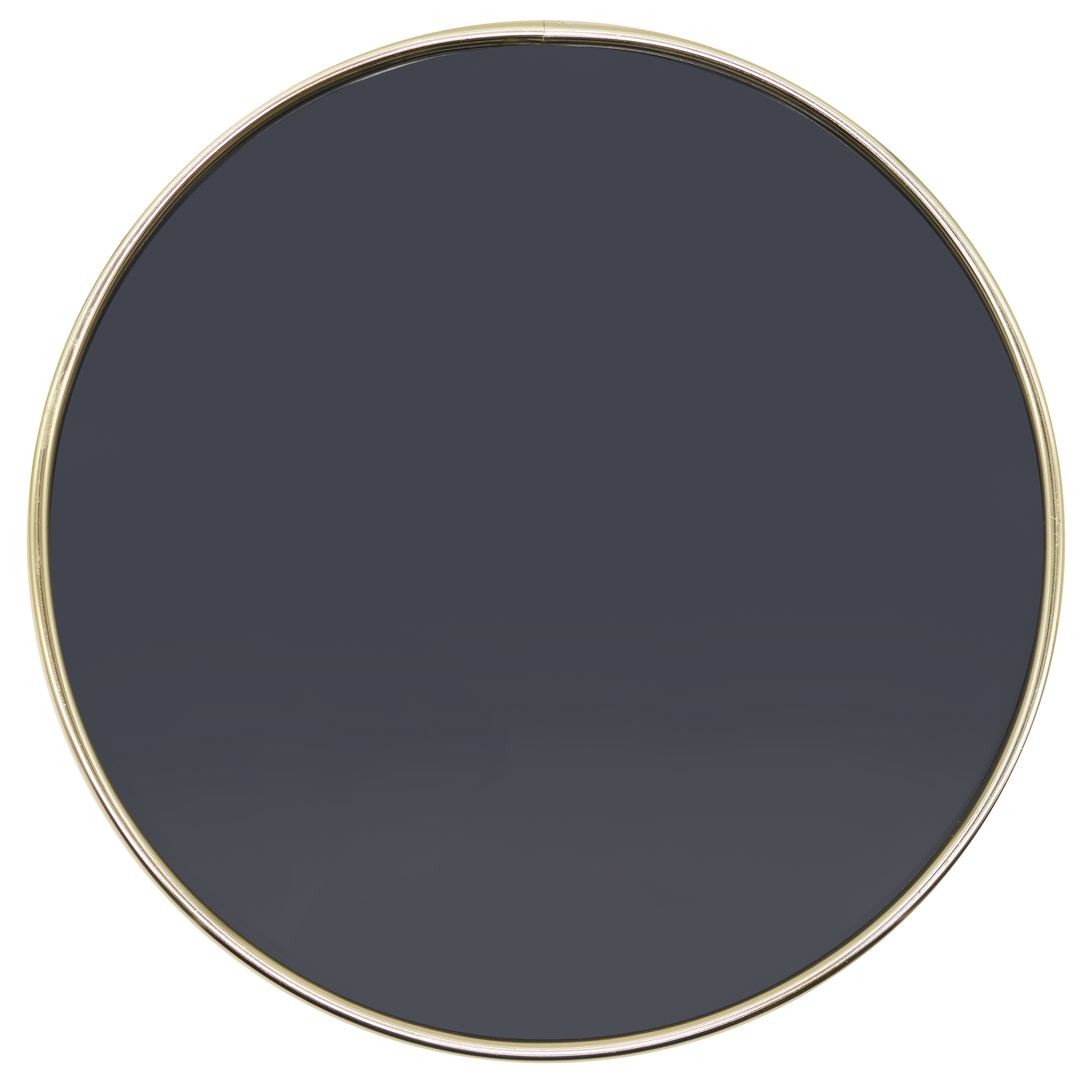 7.75" Circle Gold-Rimmed Mirror Jewelry Tray