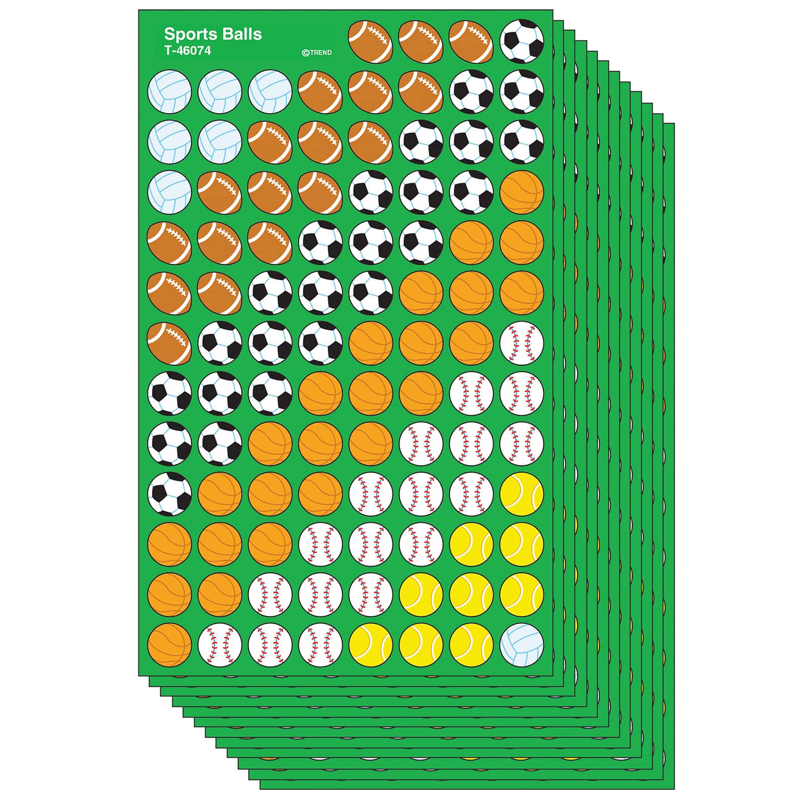 Trend Enterprises® superShapes Sports Balls Stickers, 12 Packs of 800ct.