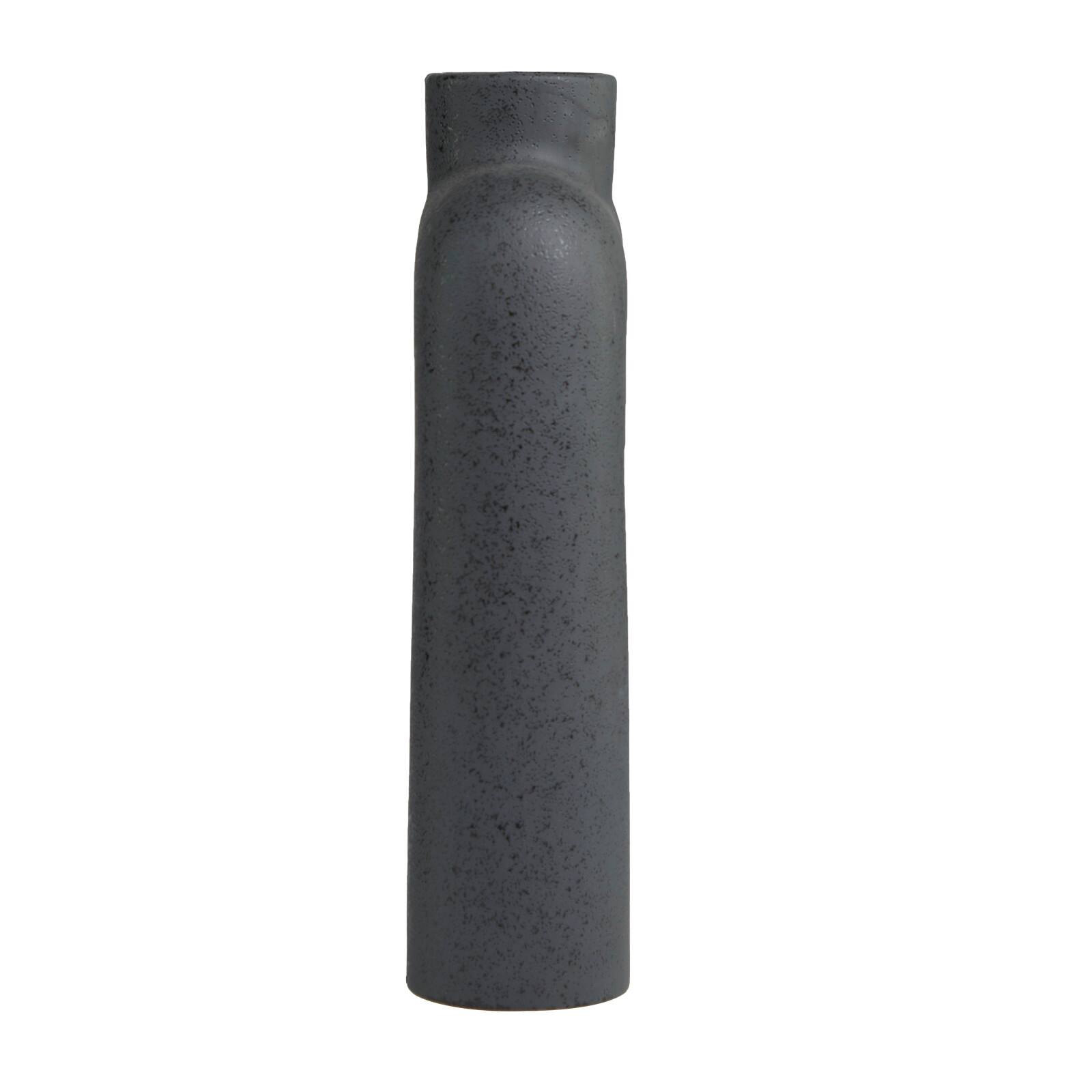 13" Black Ceramic Arched Abstract Vase