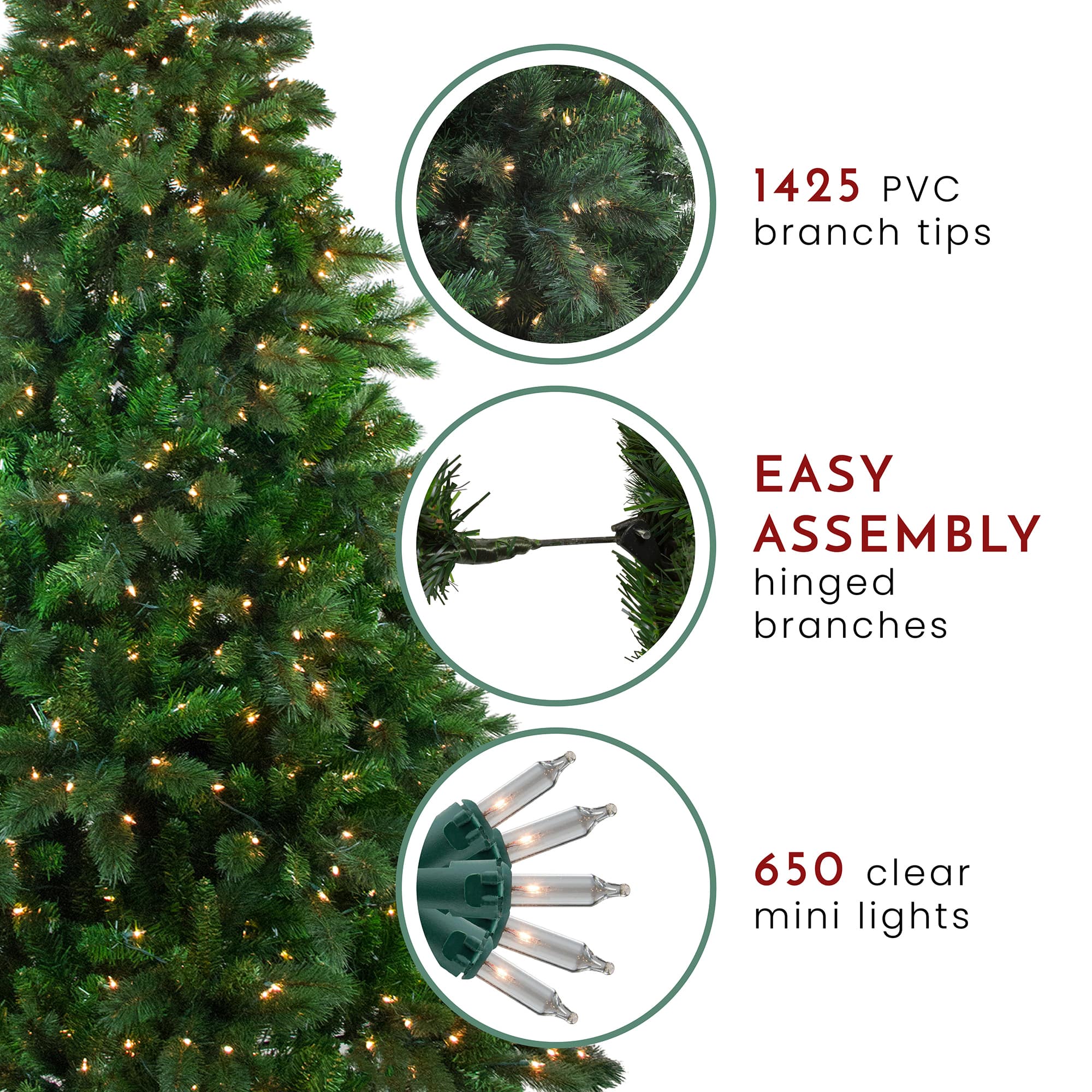 7.5ft. Pre-Lit Mixed Scotch Pine Artificial Christmas Tree, Clear Lights
