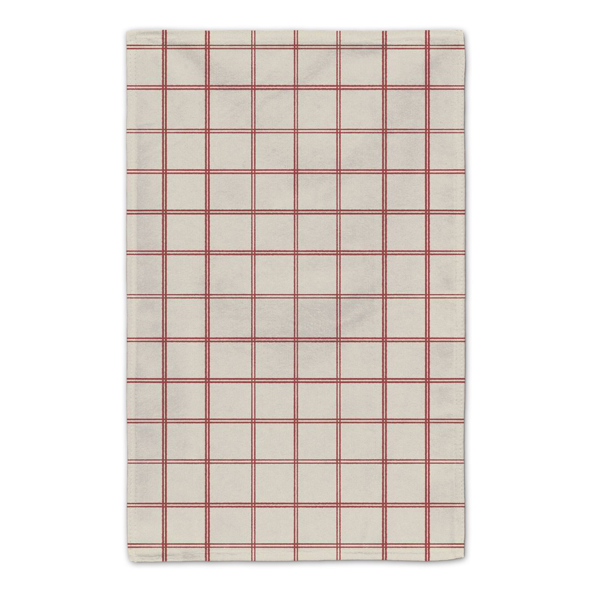 Be Cozy Red and Cream Check Tea Towel - Set of 2