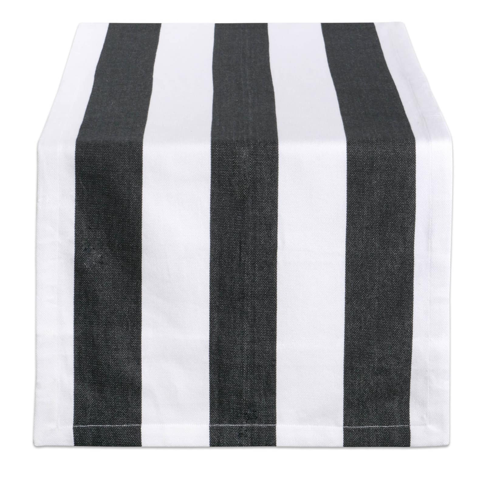 Black/White Dobby Stripe Table Runner 18" x 108"