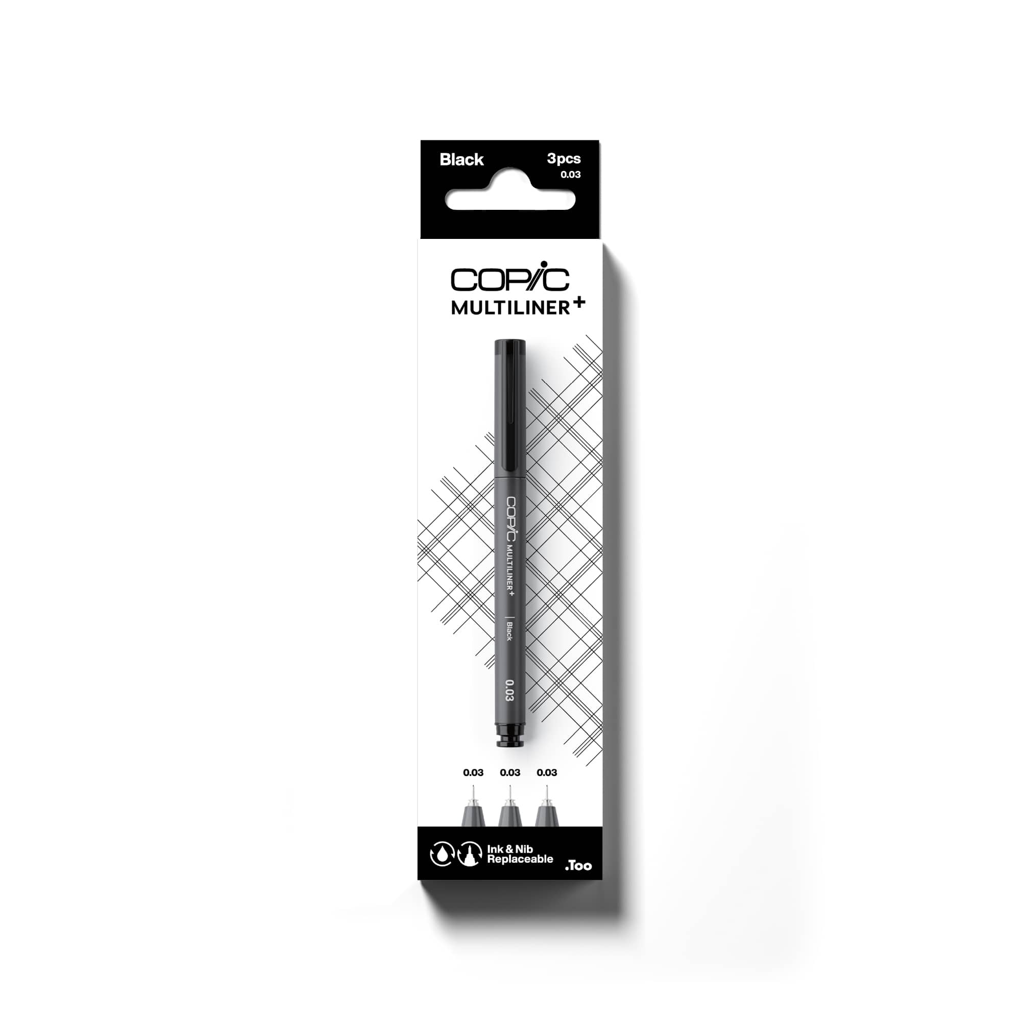 Copic® Multiliner+ 0.03mm Black Pens, 3ct.