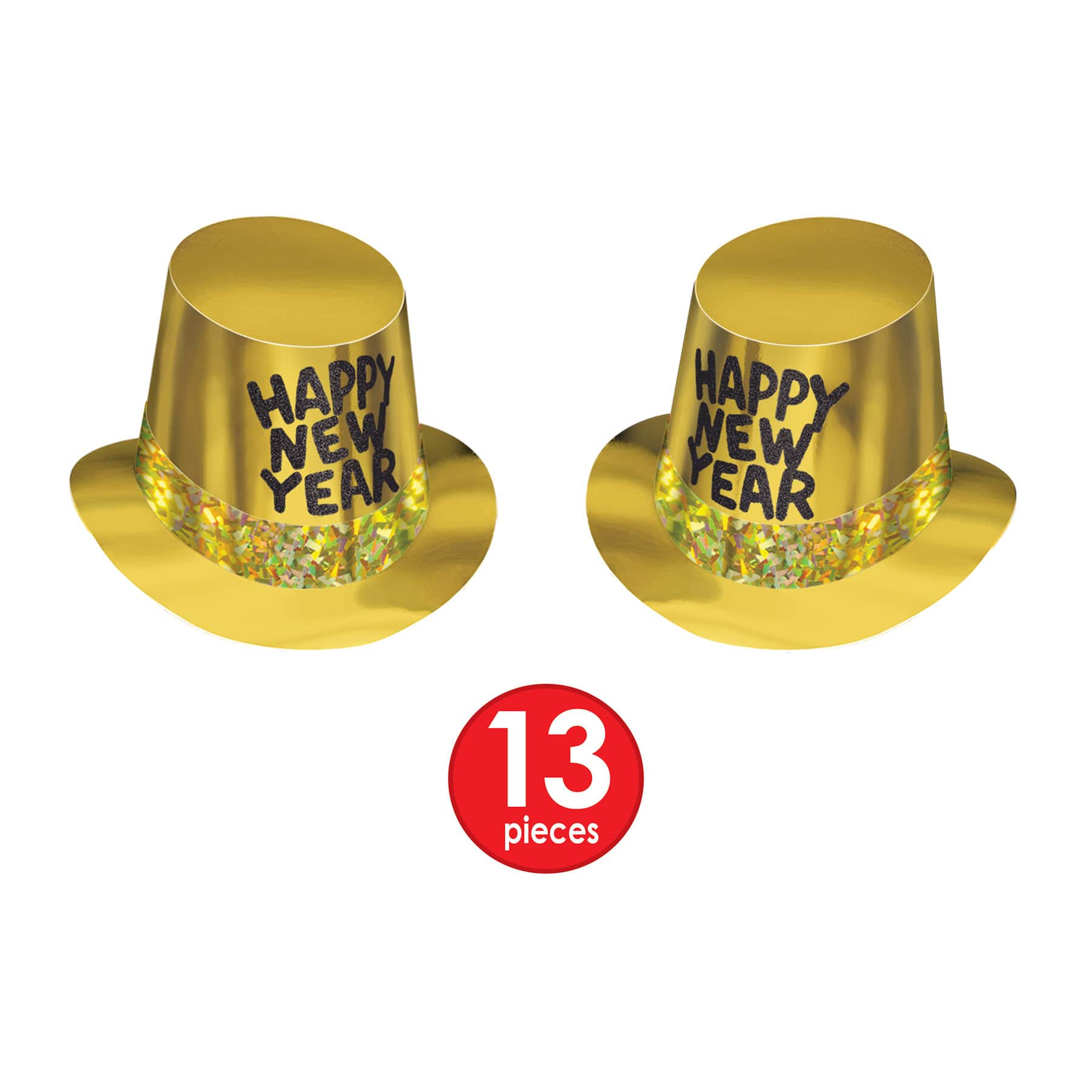 Beistle Gold, Black & White New Year Rush Party Favor Kit for 25