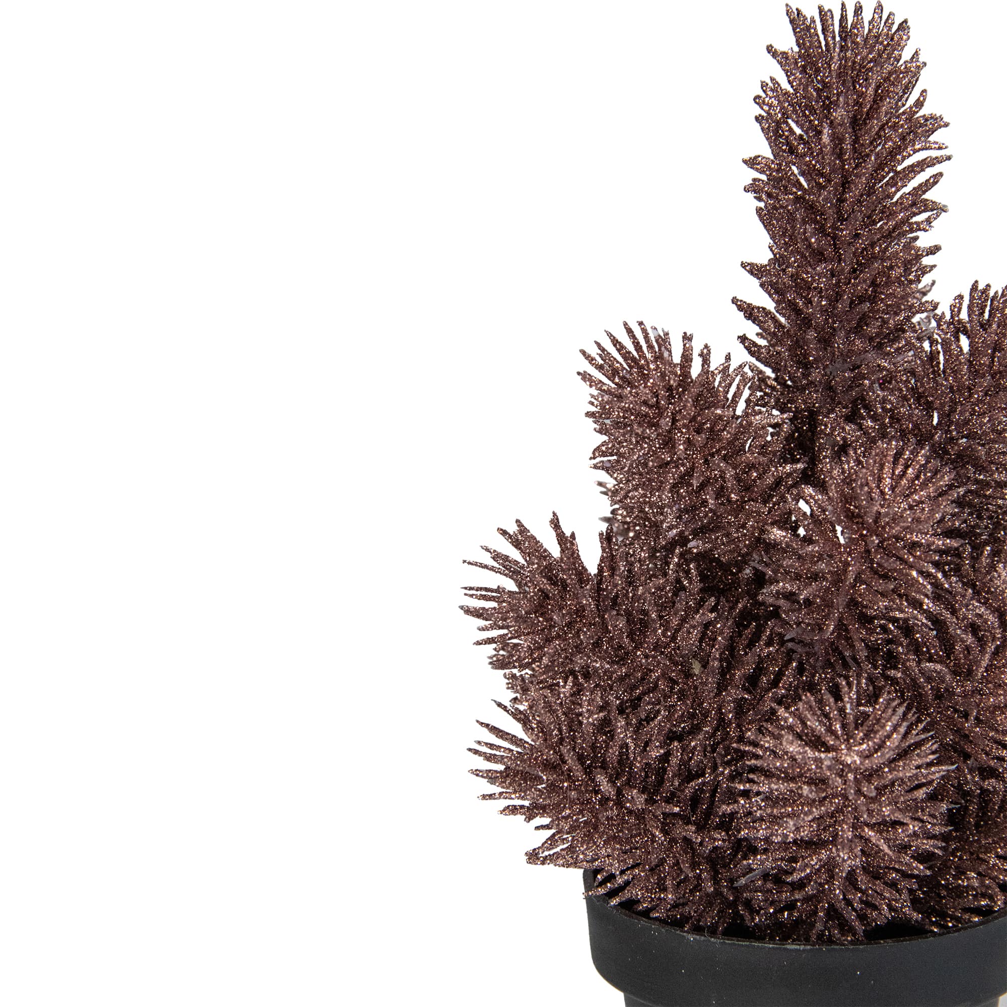 8.5" Unlit Glittered Pine Artificial Potted Christmas Tree