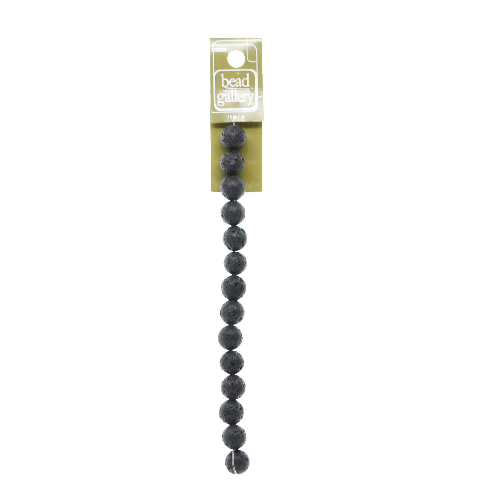 9 Pack: Black Natural Lava Round Beads, 12mm by Bead Landing™